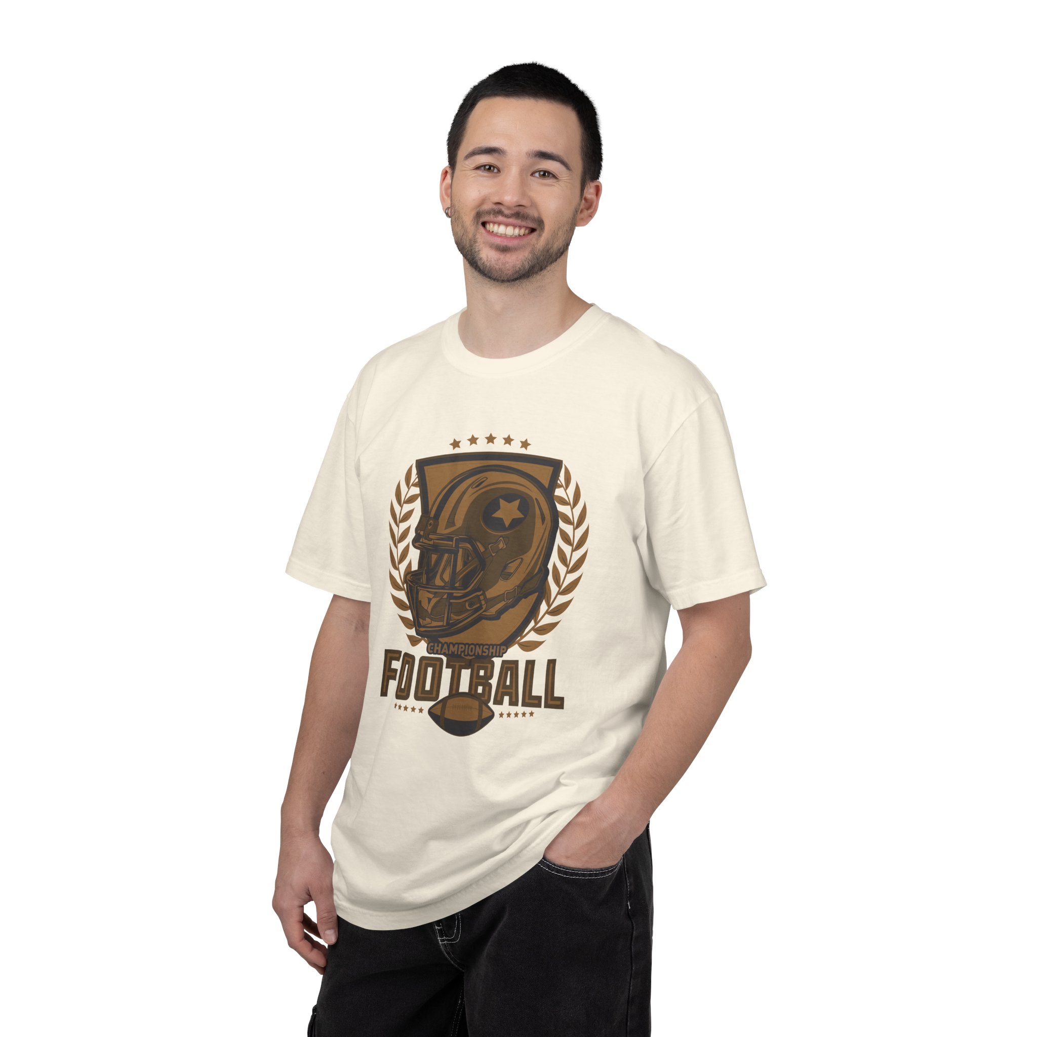 C - 16.14 - Football Unisex Garment-Dyed T-shirt | Casual Sports Apparel, Gift for Fans, Game Day Wear, Comfortable Everyday Style. - Image 10