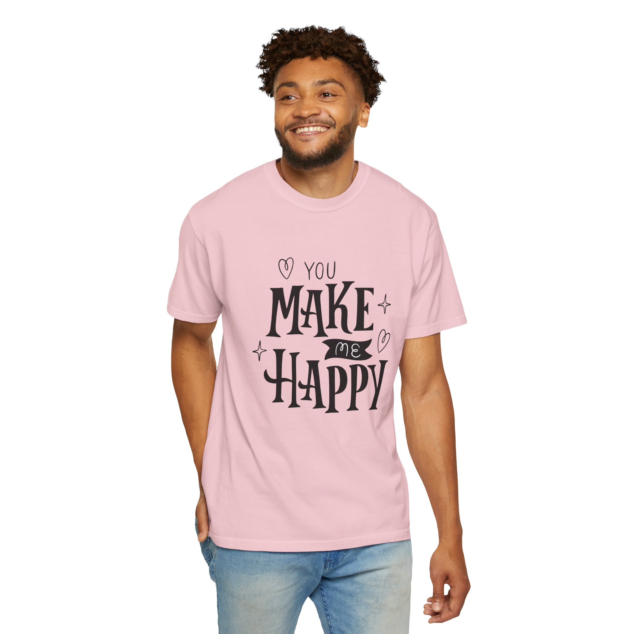 Joyful Message T-Shirt - You Make Me Happy - Gift for Friends, Casual Wear, Birthday Gift, Uplifting Apparel, Everyday Comfort. - Image 46