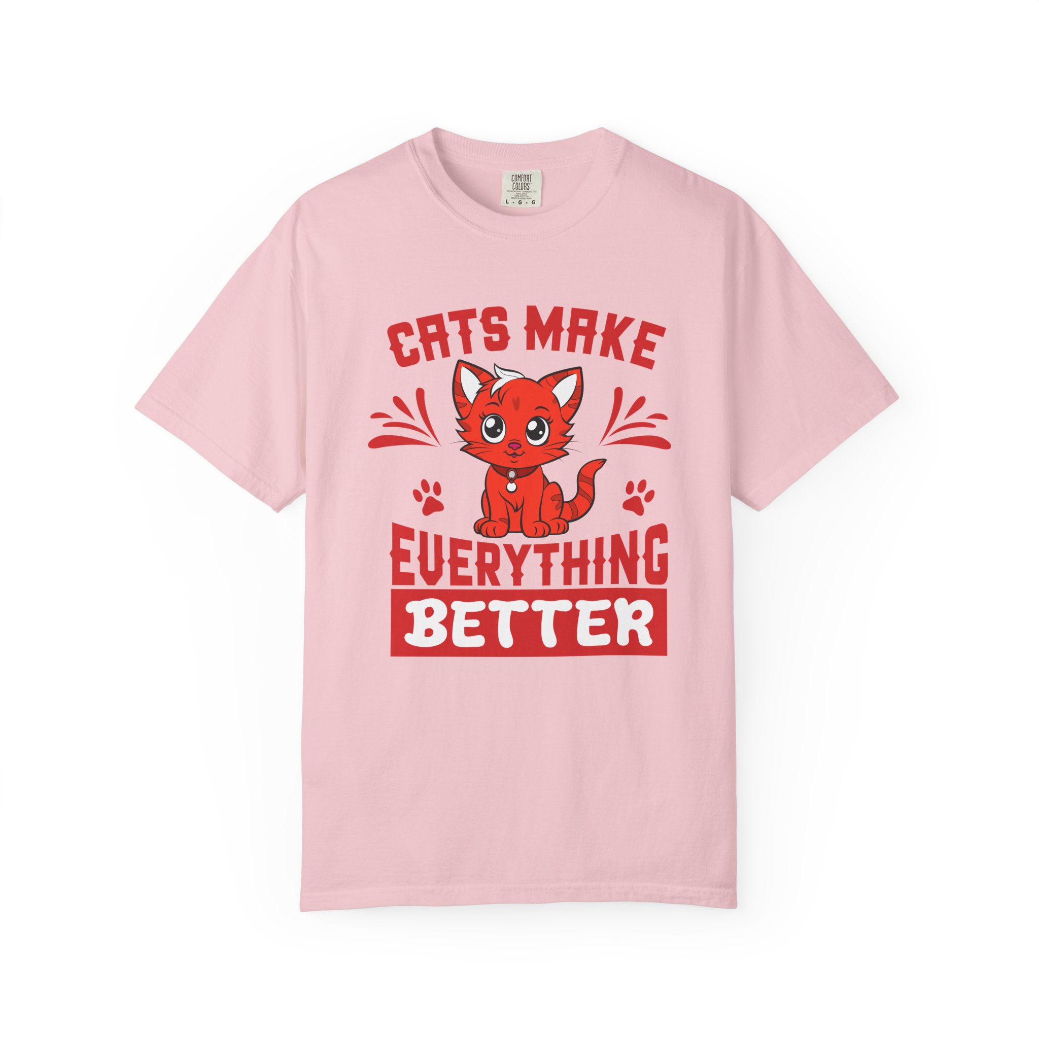 Cats Make Everything Better T-Shirt — Cute Red Kitten Graphic Tee for Cat Lovers, - Image 49
