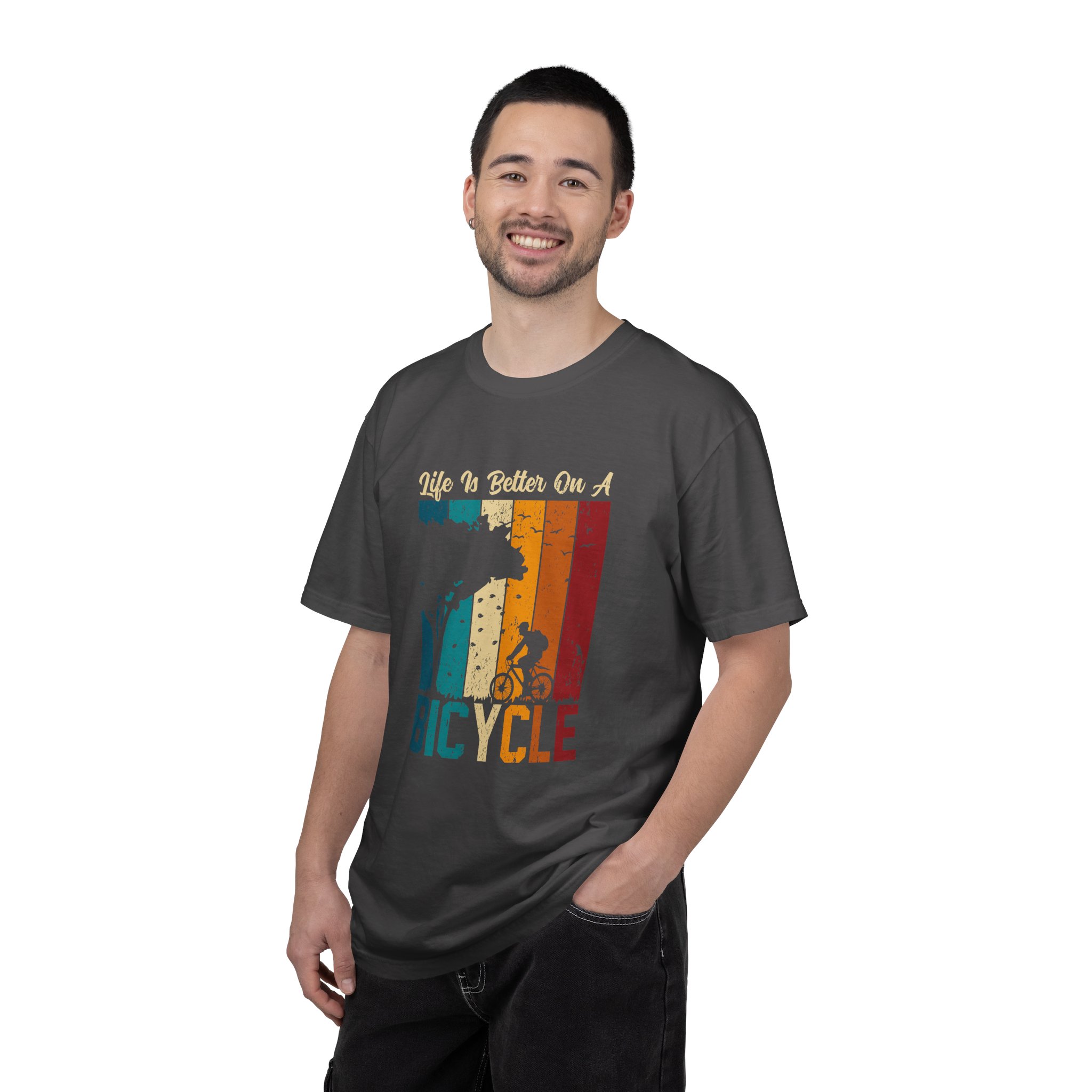 Bicycle Adventure T-Shirt, Unisex Garment-Dyed Tee for Cycling Enthusiasts, Perfect Gift for Riders, Eco-Friendly Apparel, Summer Outing Top. - Image 10