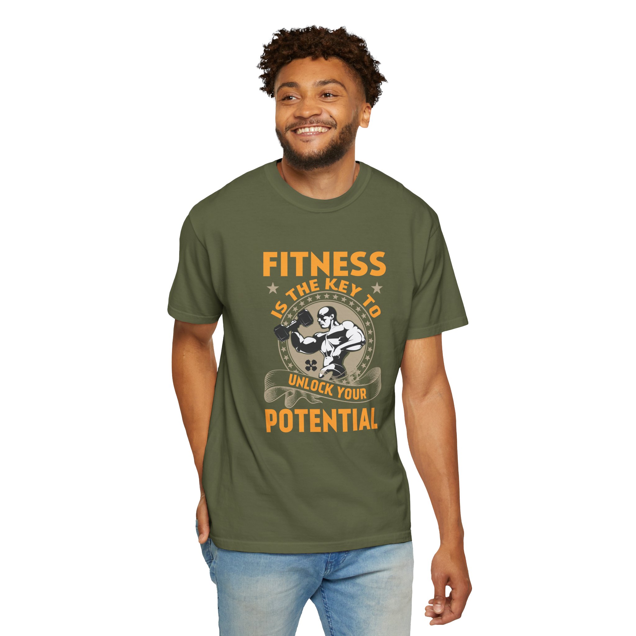 Fitness Is the Key to Unlock Your Potential T-Shirt – Motivational Gym Graphic Tee for Athletes, Strength & Peak Performance. - Image 14