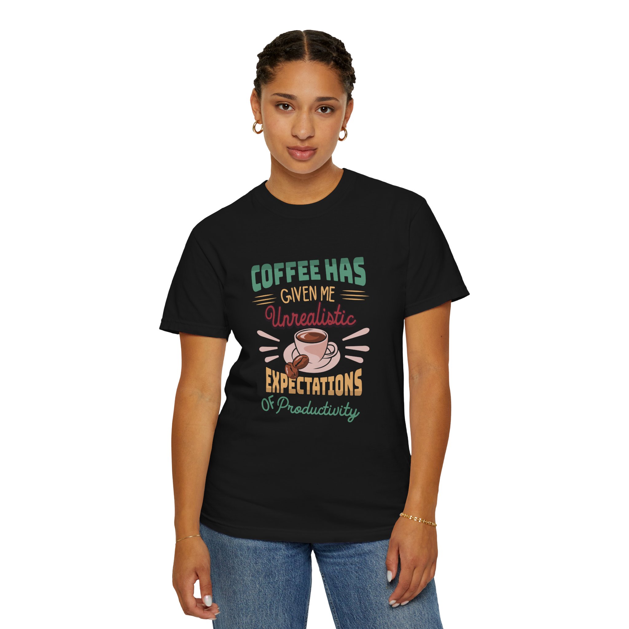 Funny Coffee T-Shirt, Unisex Garment-Dyed Tee, Gift for Coffee Lovers, Casual Wear. - Image 4