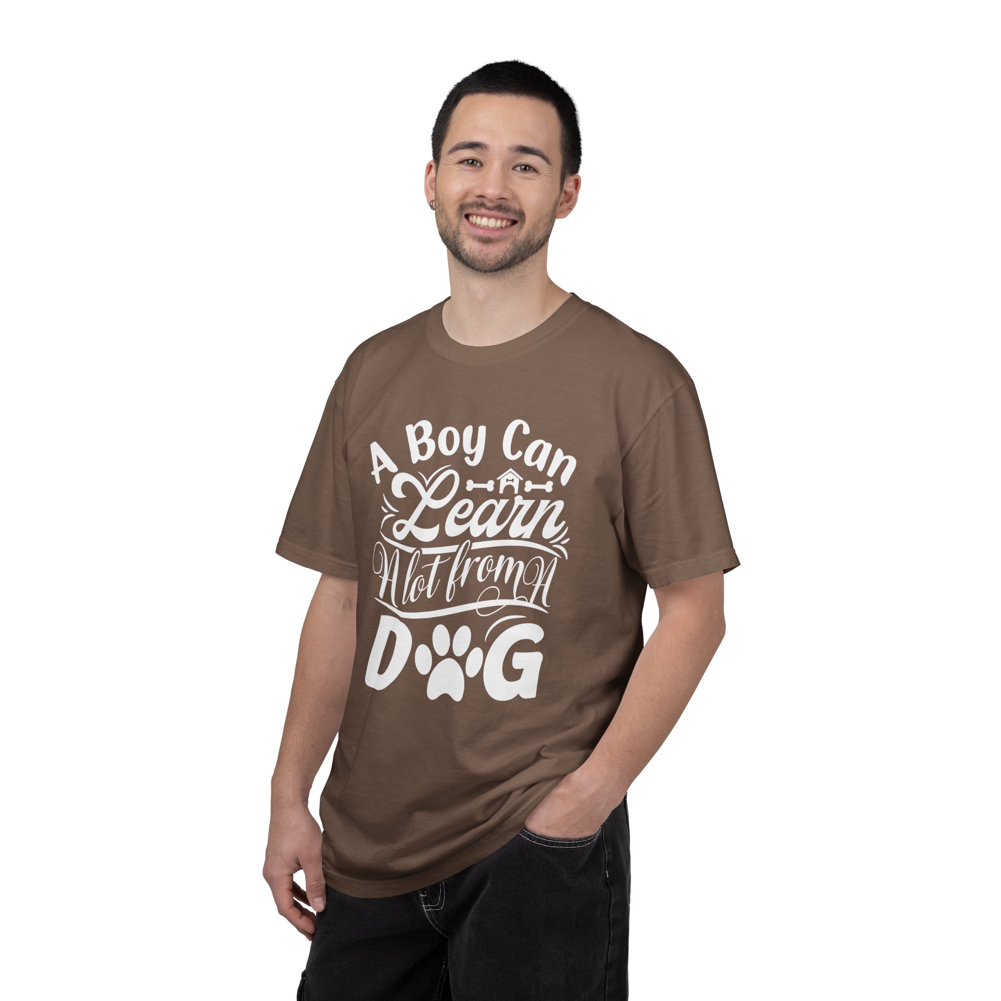 A Boy Can Learn a Lot From a Dog T-Shirt – Funny Dog Lover Tee for Boys & Dog Owners. - Image 2