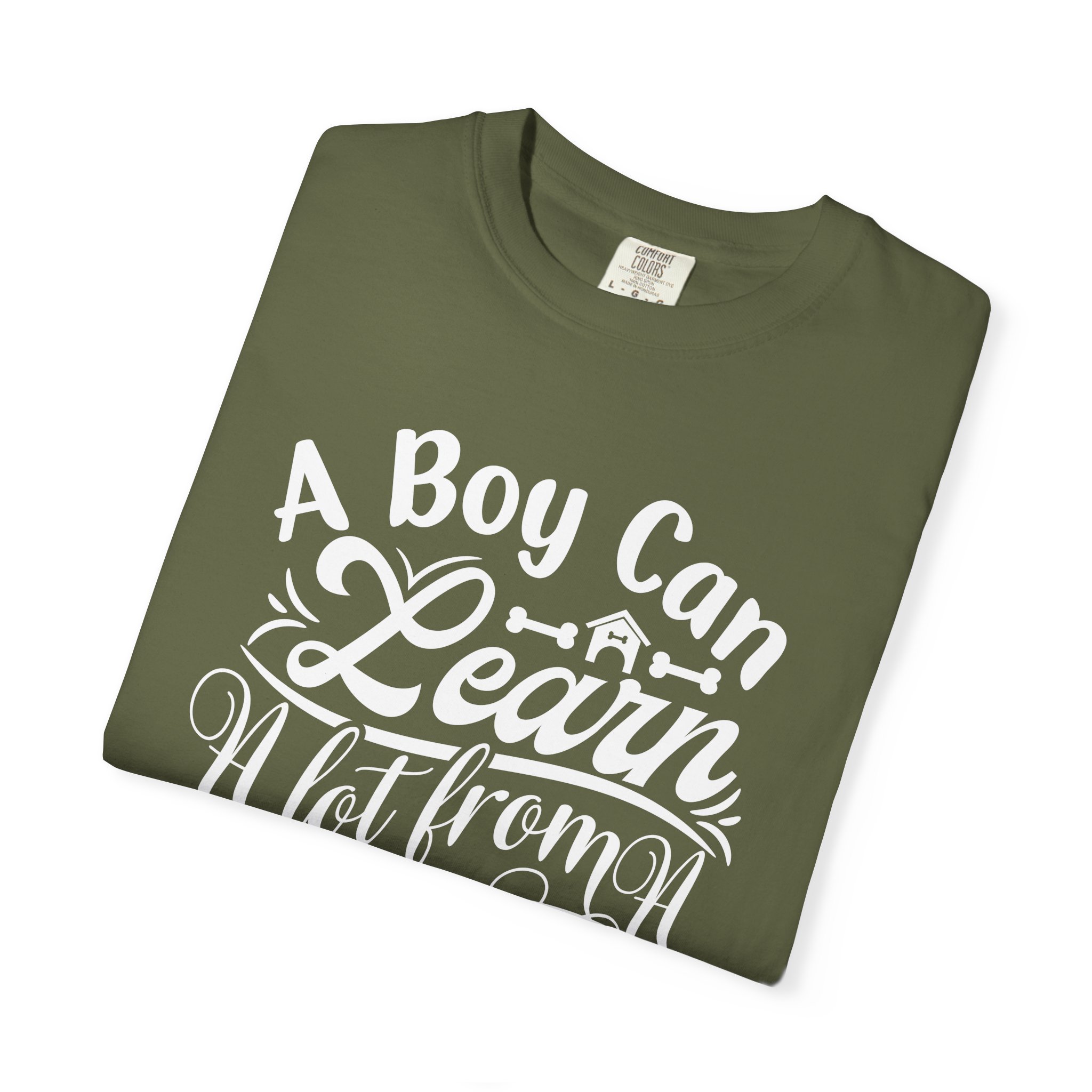 A Boy Can Learn a Lot From a Dog T-Shirt – Funny Dog Lover Tee for Boys & Dog Owners. - Image 15