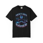 Retro gaming t-shirt with neon graphic for gamers