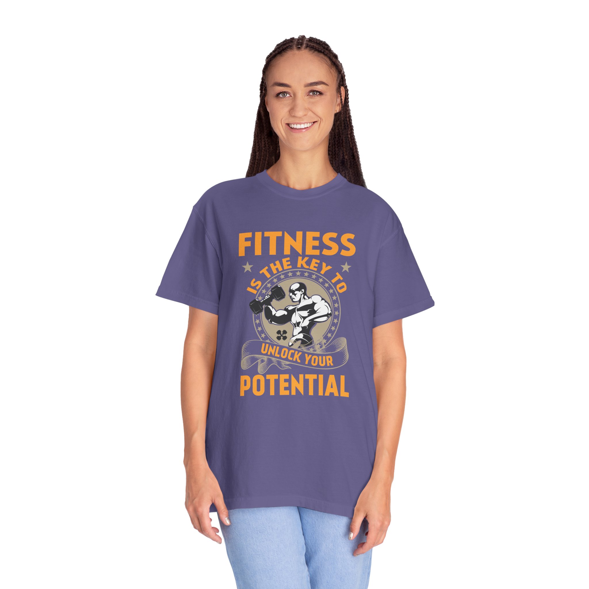 Fitness Is the Key to Unlock Your Potential T-Shirt – Motivational Gym Graphic Tee for Athletes, Strength & Peak Performance. - Image 43