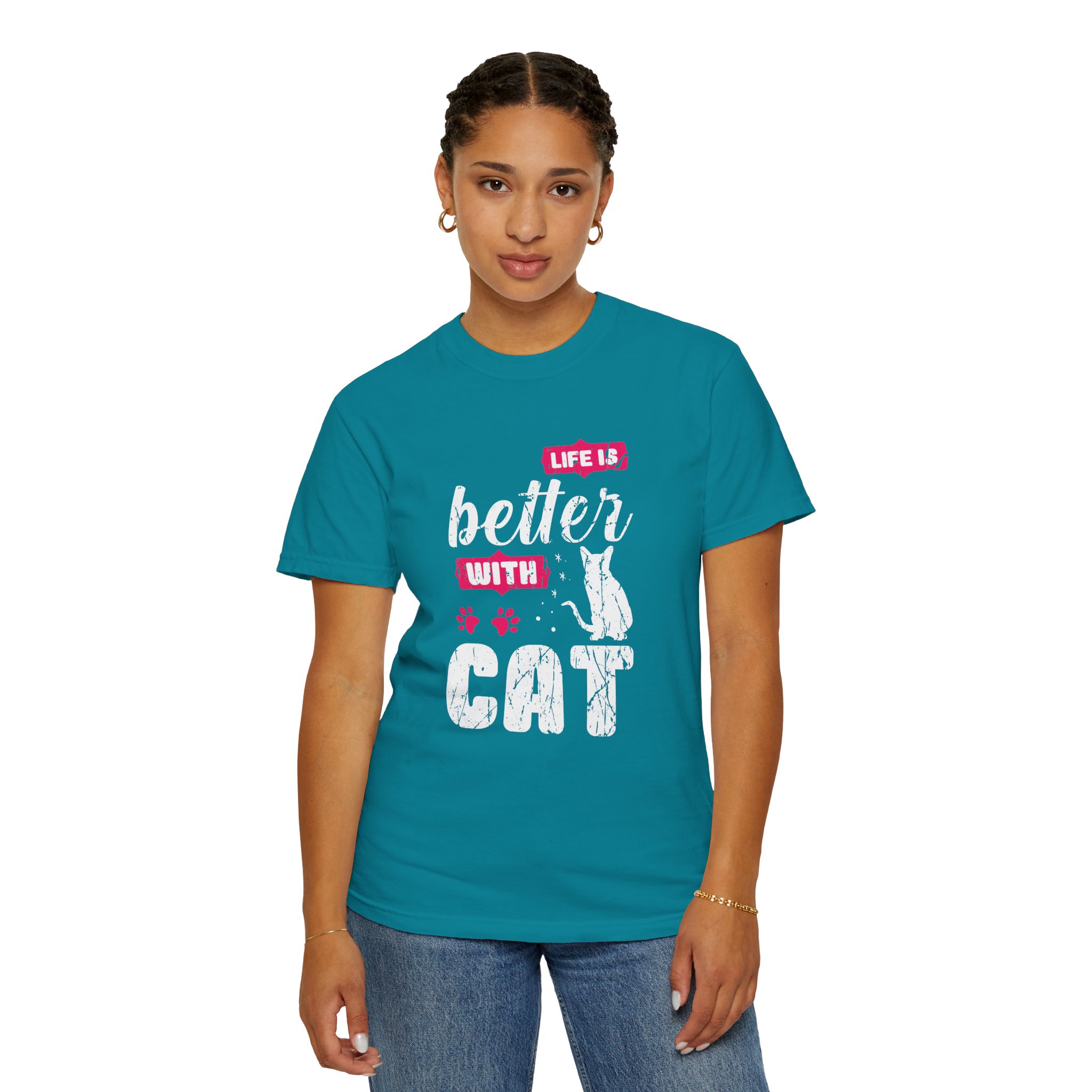 b2 - 5.17 - Life Is Better with Cat T-Shirt – Funny Cat Lover Graphic Tee for Cozy Vibes & Everyday Happiness. - Image 4
