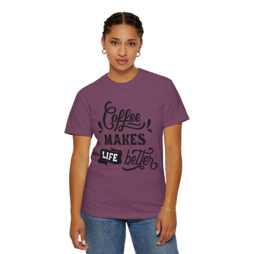Coffee lover funny tshirt - Lives Better Tee - Image 36