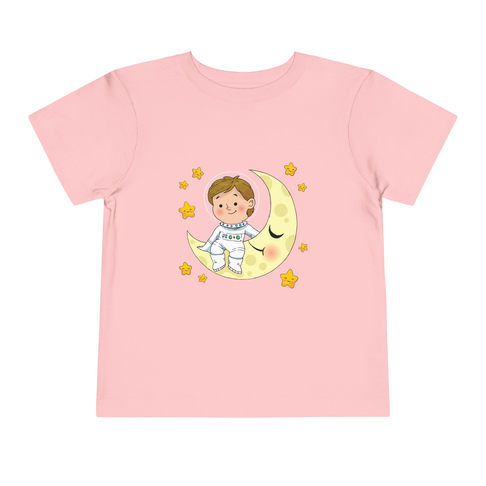 Cute Astronaut on Crescent Moon Toddler T-Shirt – Fun Space Adventure Graphic Tee for Kids, Boys & Girls. - Image 25