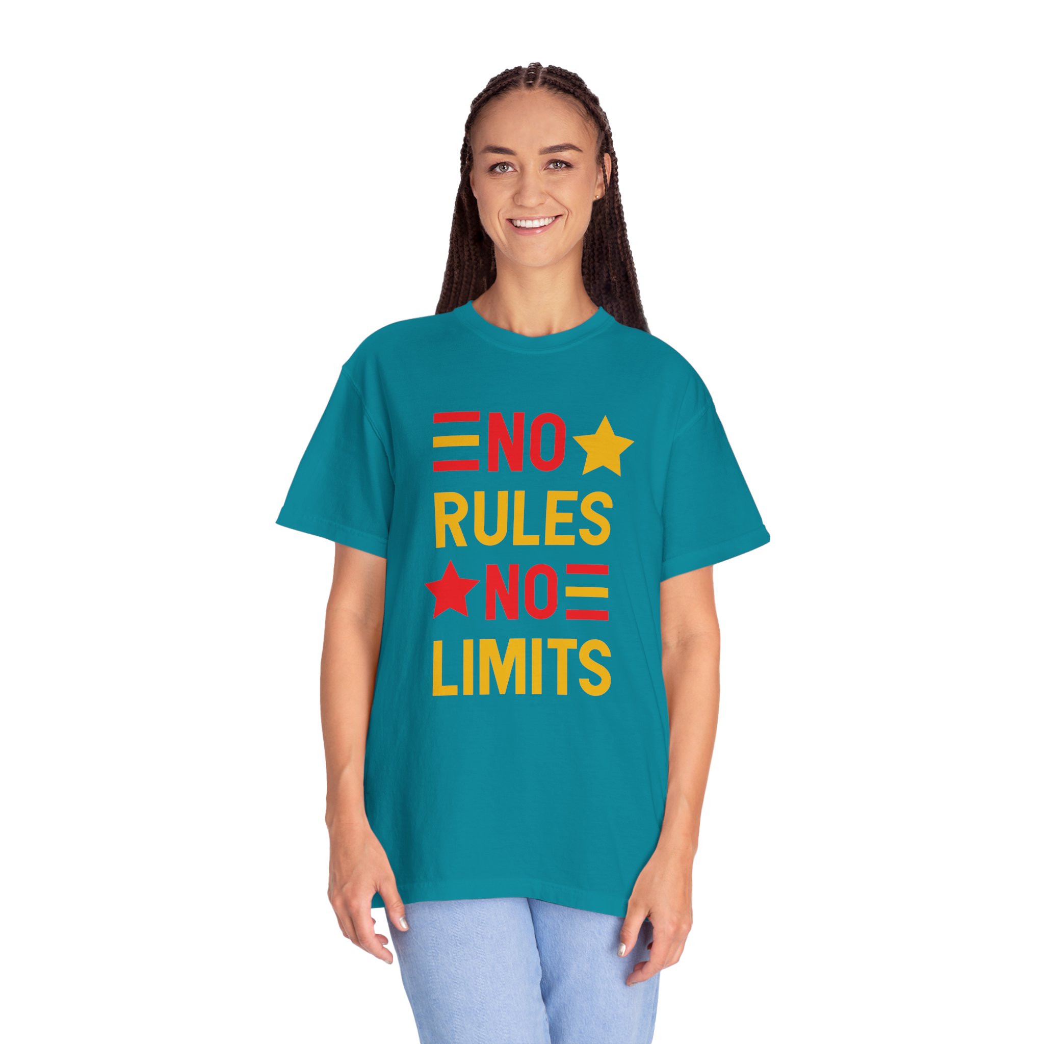 No Rules No Limits Graphic T-Shirt – Bold Retro Star Typography Tee for Streetwear Lovers & Trendy Style. - Image 27