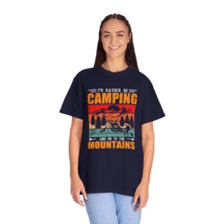 “I’d Rather Be Camping and Go to the Mountains” T-Shirt – Retro Outdoor Graphic Tee for Nature Lovers, Fun Adventure Wear & Perfect Gift Giving. - Image 27