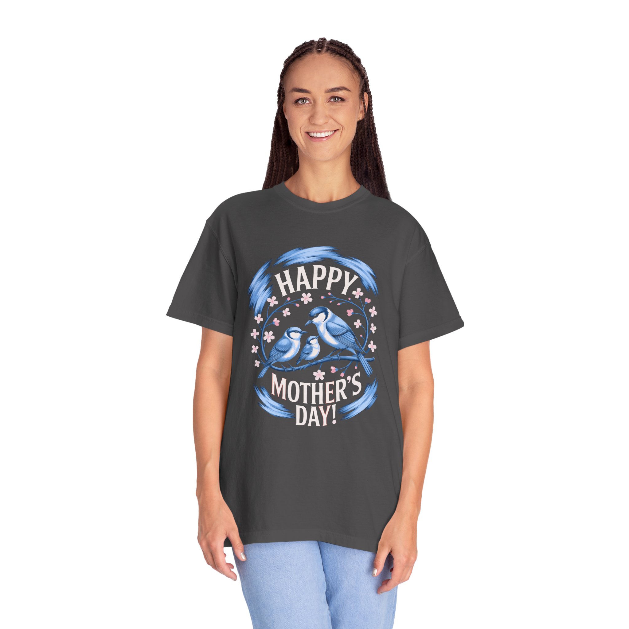 Happy Mother's Day Unisex T-Shirt, Garment-Dyed Tee, Gift for Mom, Spring Fashion, Bird Design Shirt, Casual Wear, Unique Gift Idea. - Image 27