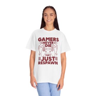 Retro Gaming Tshirt: Classic Arcade - Gamers Never Die They Just Respawn Unisex Tee - Image 11