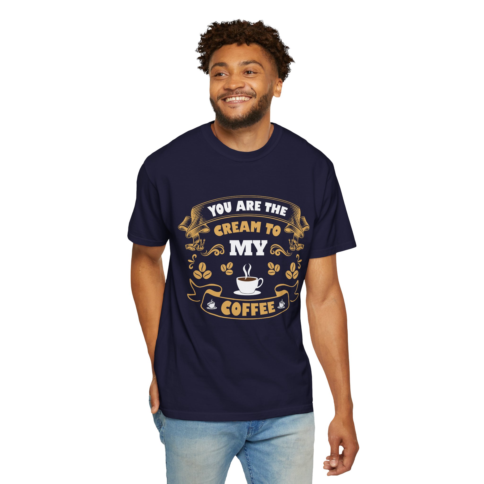 You Are the Cream to My Coffee T-Shirt – Vintage Coffee Lover Graphic Tee for Cute Romantic Vibes. - Image 6
