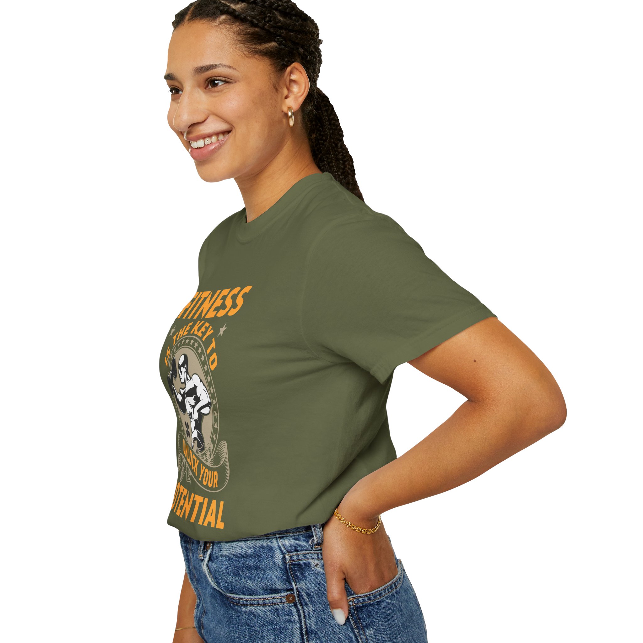 Fitness Is the Key to Unlock Your Potential T-Shirt – Motivational Gym Graphic Tee for Athletes, Strength & Peak Performance. - Image 13