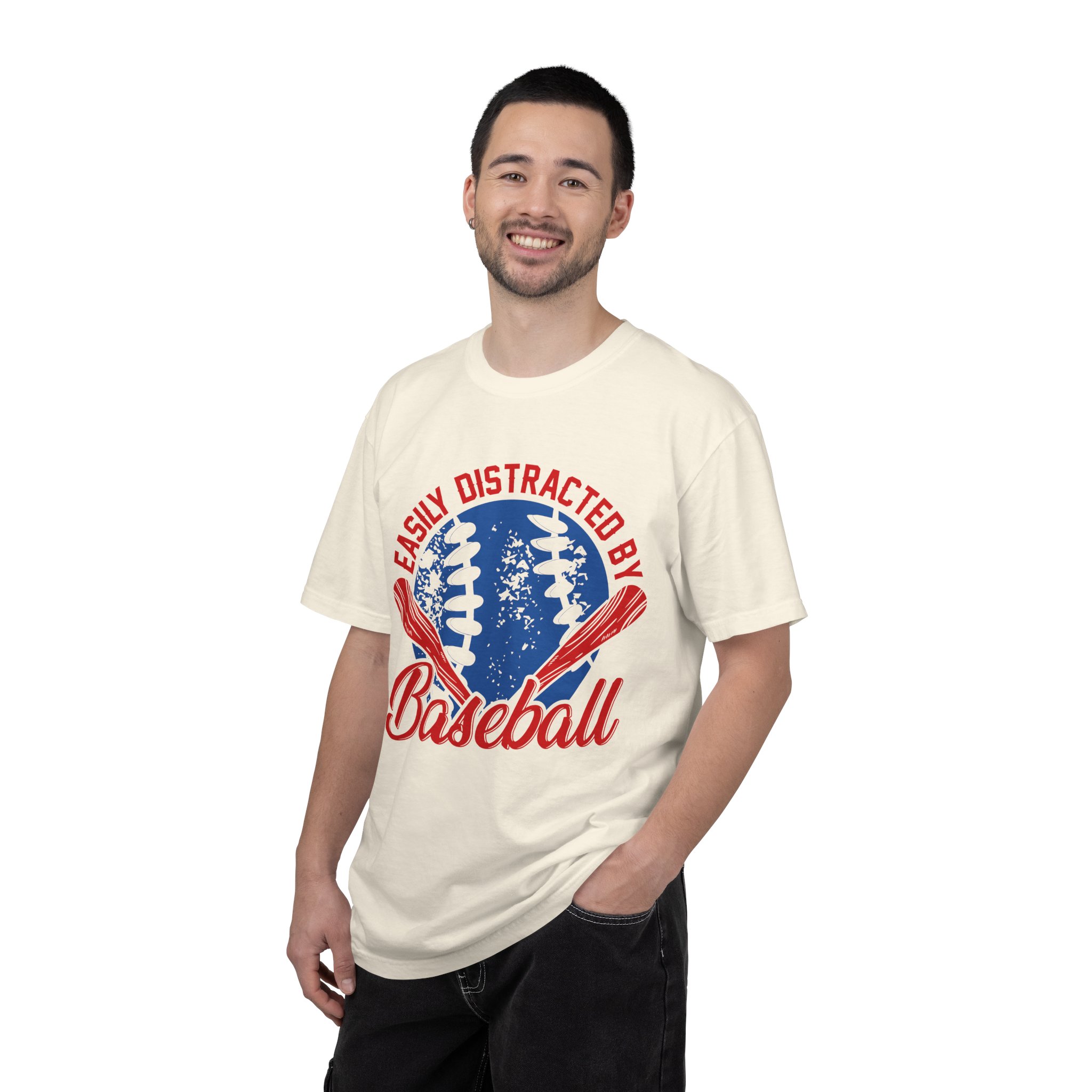 Unisex Baseball T-Shirt - Easily Distracted by Baseball, Sporty Tee, Gift for Baseball Lovers, Summer Wear, Casual Apparel. - Image 2