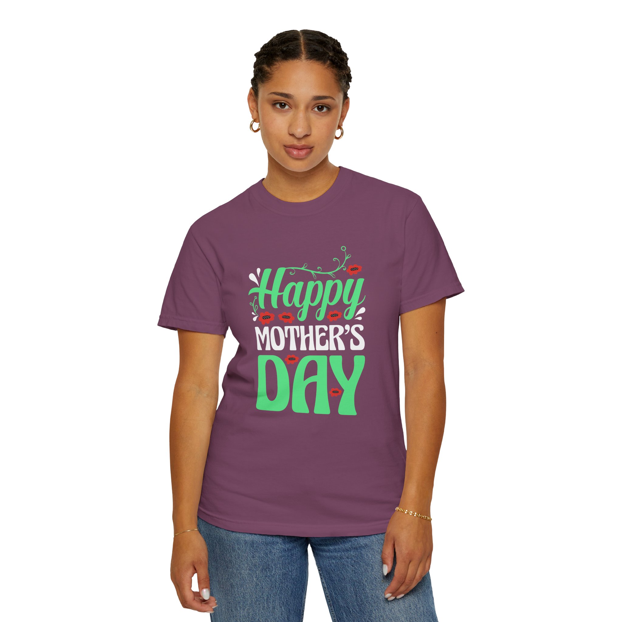 Happy Mother’s Day Festive Floral T-Shirt – Cute Love Graphic Tee for Moms, Perfect Gift Giving & Celebration Wear. - Image 4