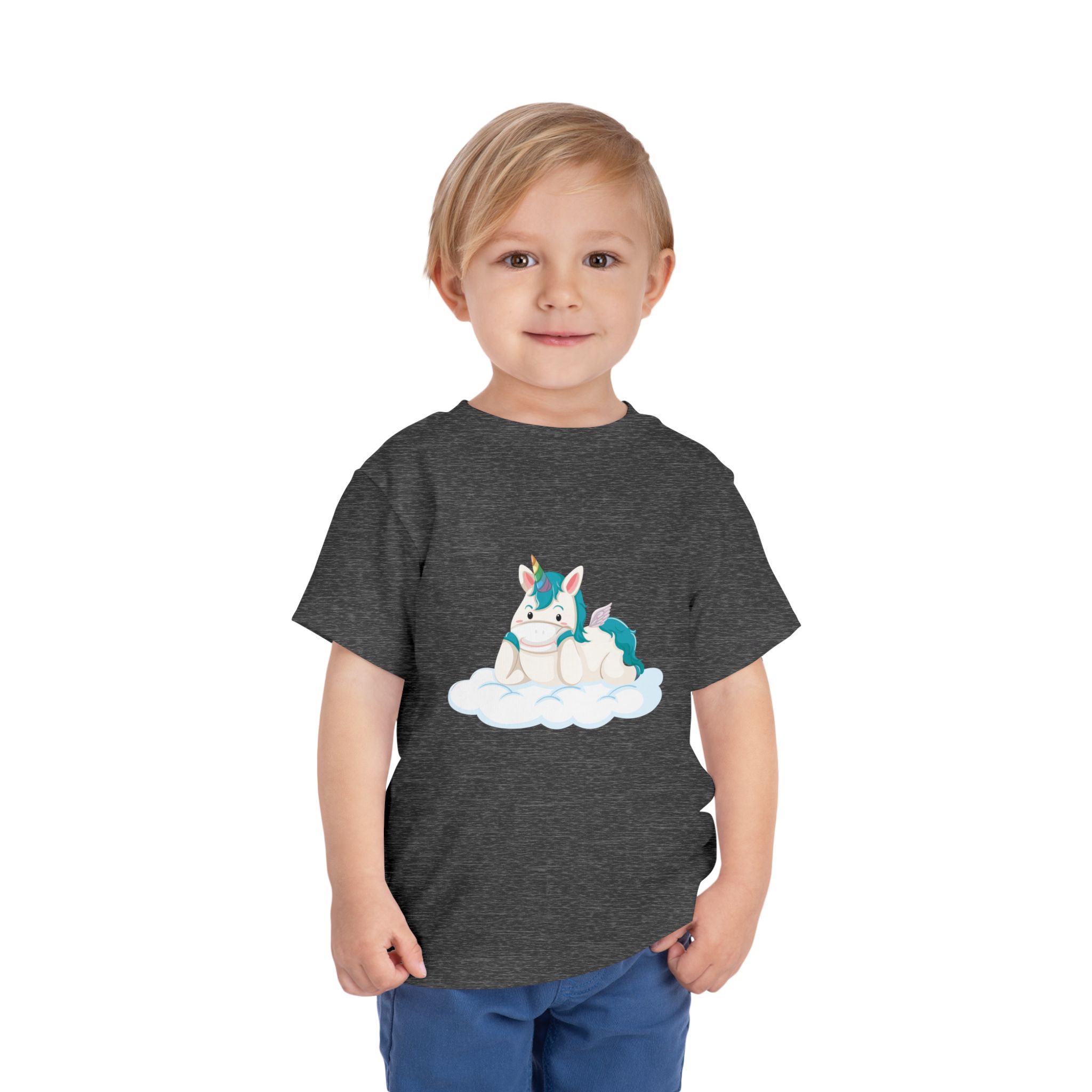Cute Blue Unicorn on Cloud Toddler T-Shirt – Adorable Fantasy Graphic Tee for Kids, Boys & Girls. - Image 27