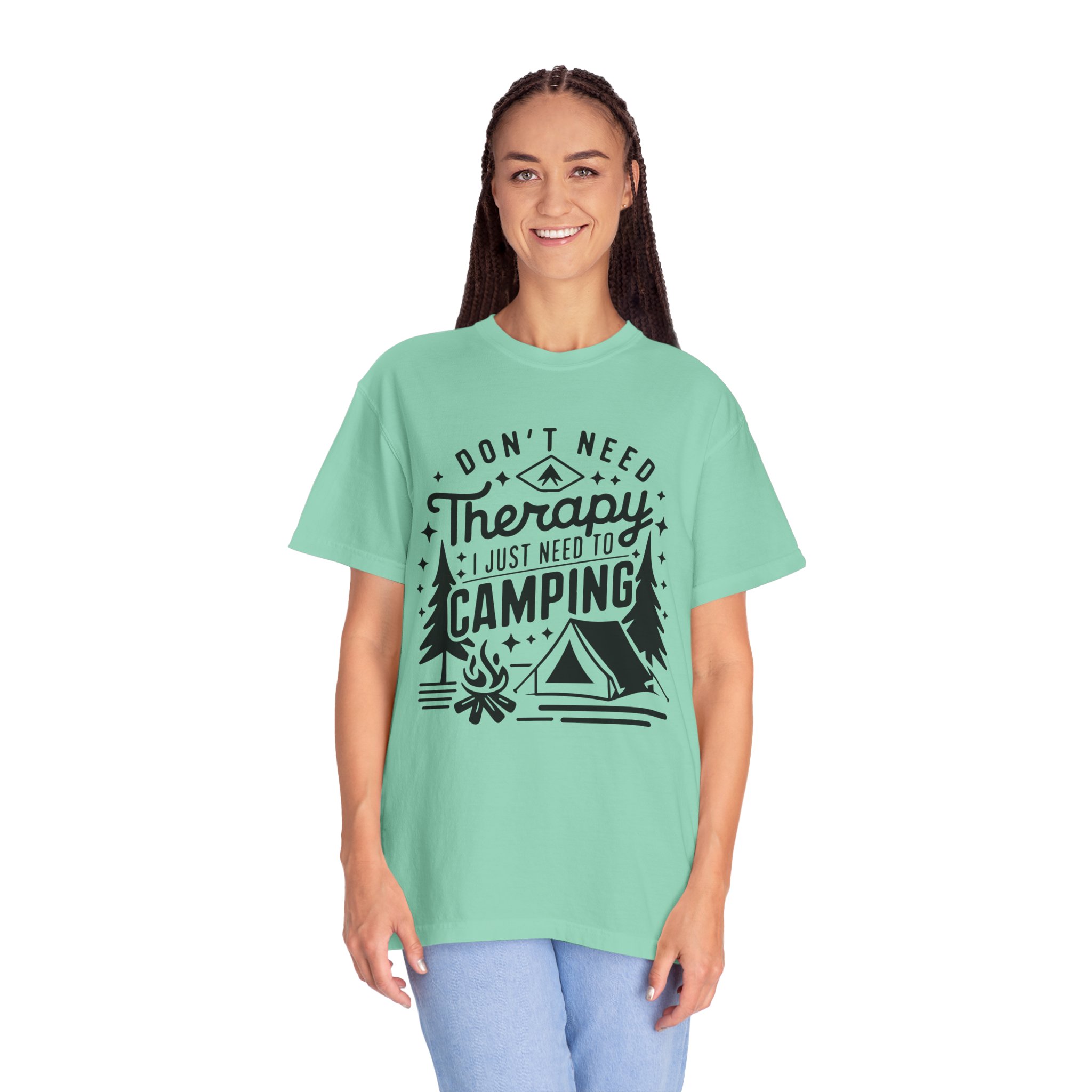 Camping Therapy T-Shirt | Unisex Garment-Dyed Tee for Outdoor Lovers, Perfect Gift for Campers, Nature Lovers, and Adventure Seekers. - Image 27