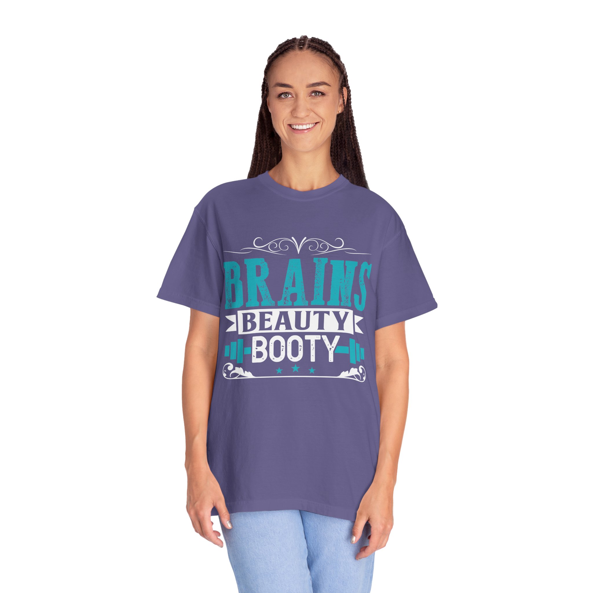 b2 - 6.12 - Brains Beauty Booty T-Shirt – Motivational Fitness Graphic Tee for Confidence, Strength & Empowered Style. - Image 43