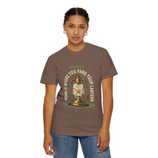 “Home Is Where You Hang Your Lantern” T-Shirt – Vintage Camping Graphic Tee for Outdoor Lovers, Fun Adventure Wear & Perfect Gift Giving. - Image 12