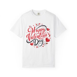 Happy Valentine’s Day Heart Design T-Shirt – Romantic Valentine Graphic Tee for Couples, Love Gift & Festive Wear. - Image 1