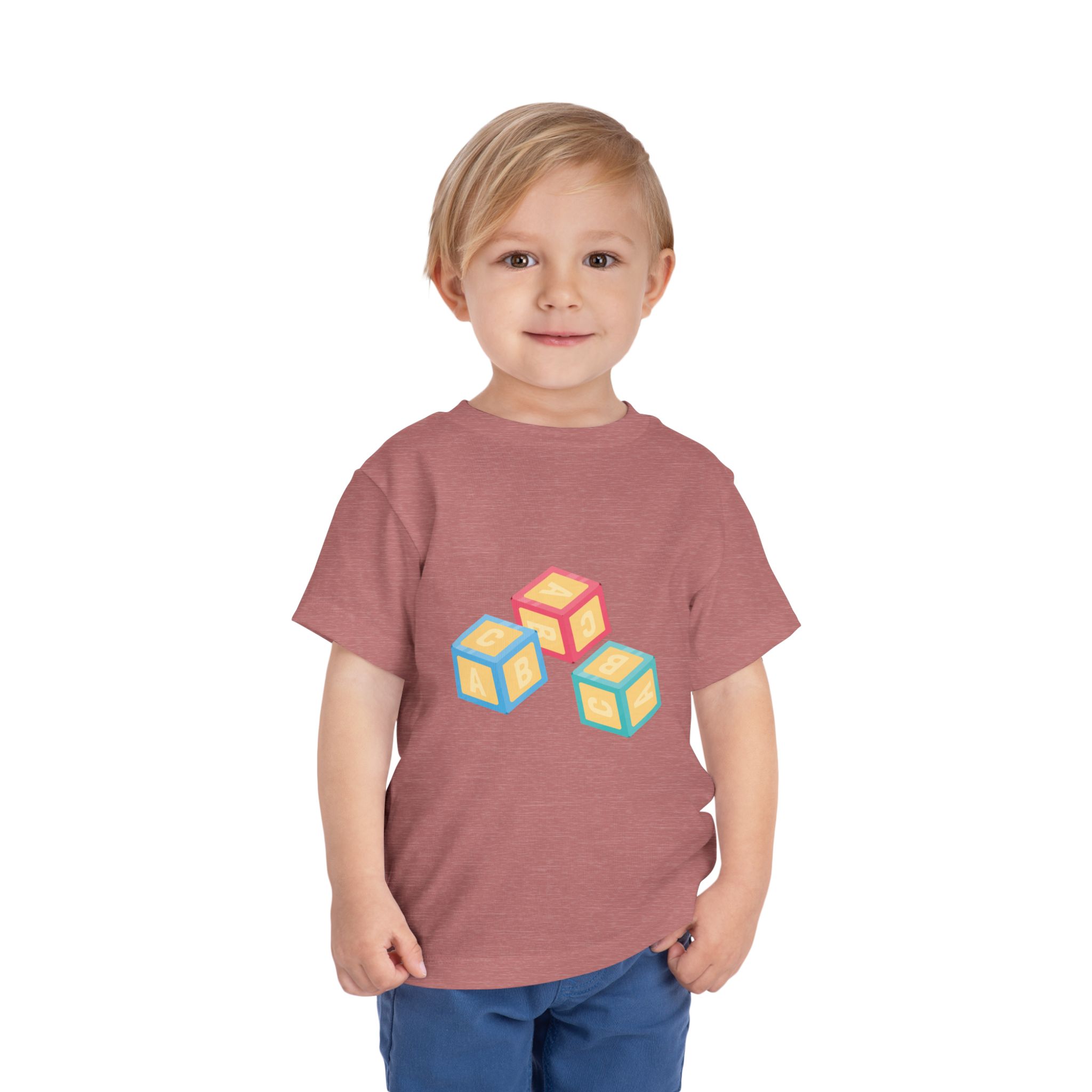 Colorful Toy Blocks Toddler T-Shirt – Cute Kids Graphic Tee for Boys & Girls, Baby Shower Gift. - Image 7