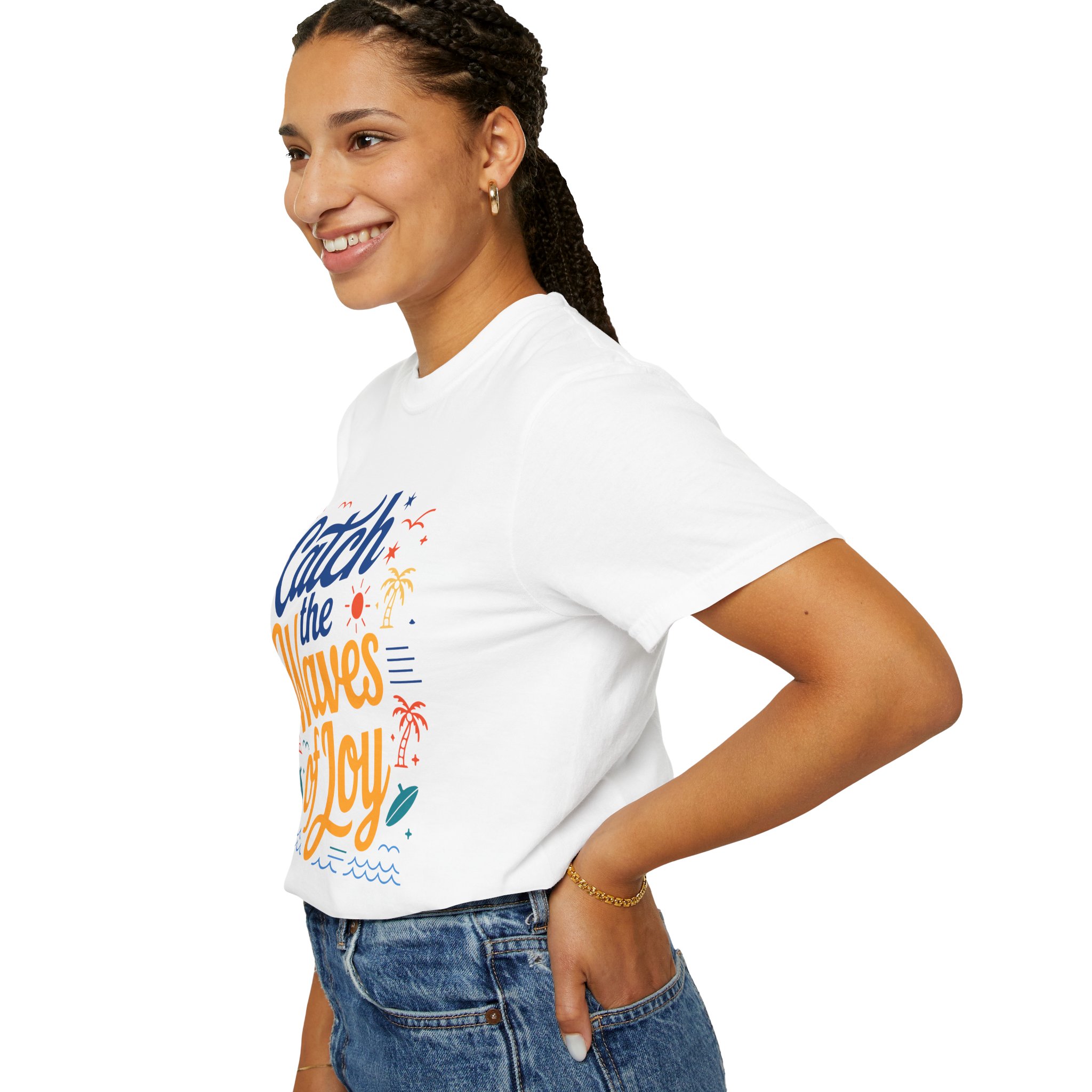 Catch the Waves of Joy T-Shirt, Beachwear, Summer Apparel, Unisex Fashion, Vacation Shirt, Gift for Surfers. - Image 5