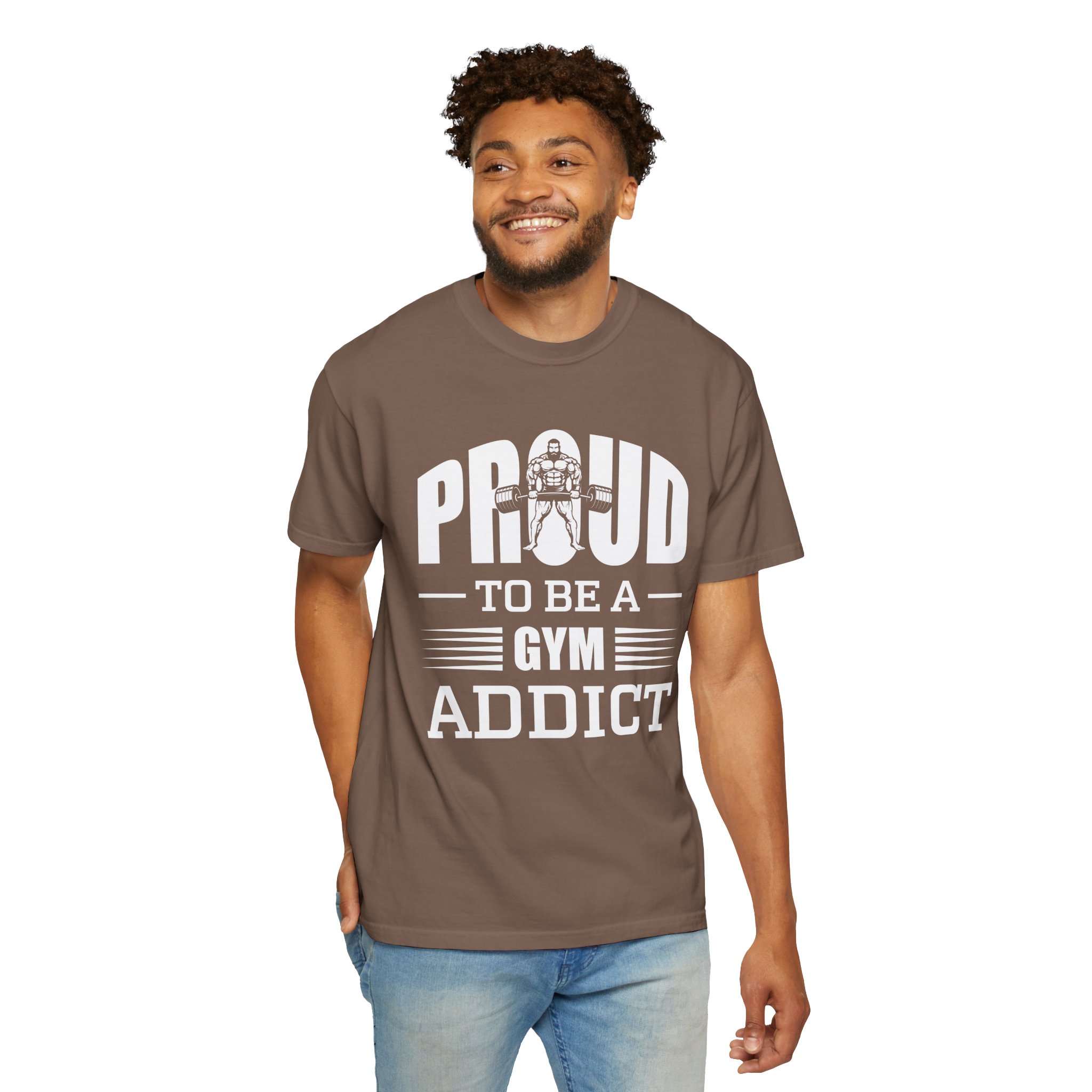 b2 - 6.20 - Proud to Be a Gym Addict T-Shirt – Bold Fitness Graphic Tee for Dedication, Strength & True Gym Lifestyle. - Image 6