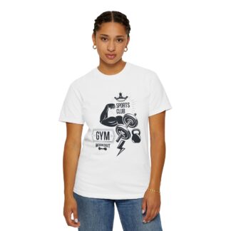 Gym Sports Club Workout T-Shirt – Dumbbells & Kettlebell Graphic Tee for Strength Training & Active Fitness Style. - Image 12