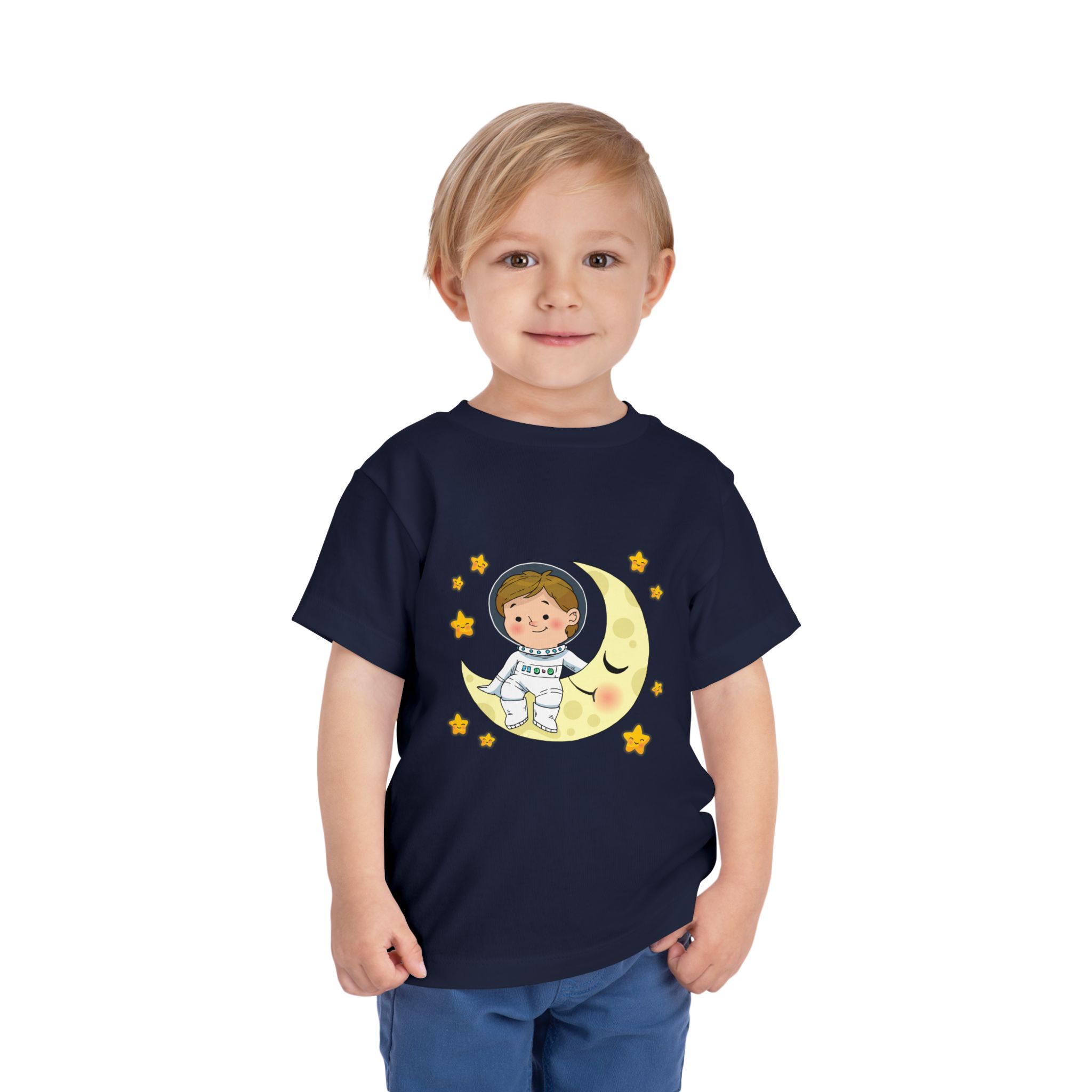 Cute Astronaut on Crescent Moon Toddler T-Shirt – Fun Space Adventure Graphic Tee for Kids, Boys & Girls. - Image 23