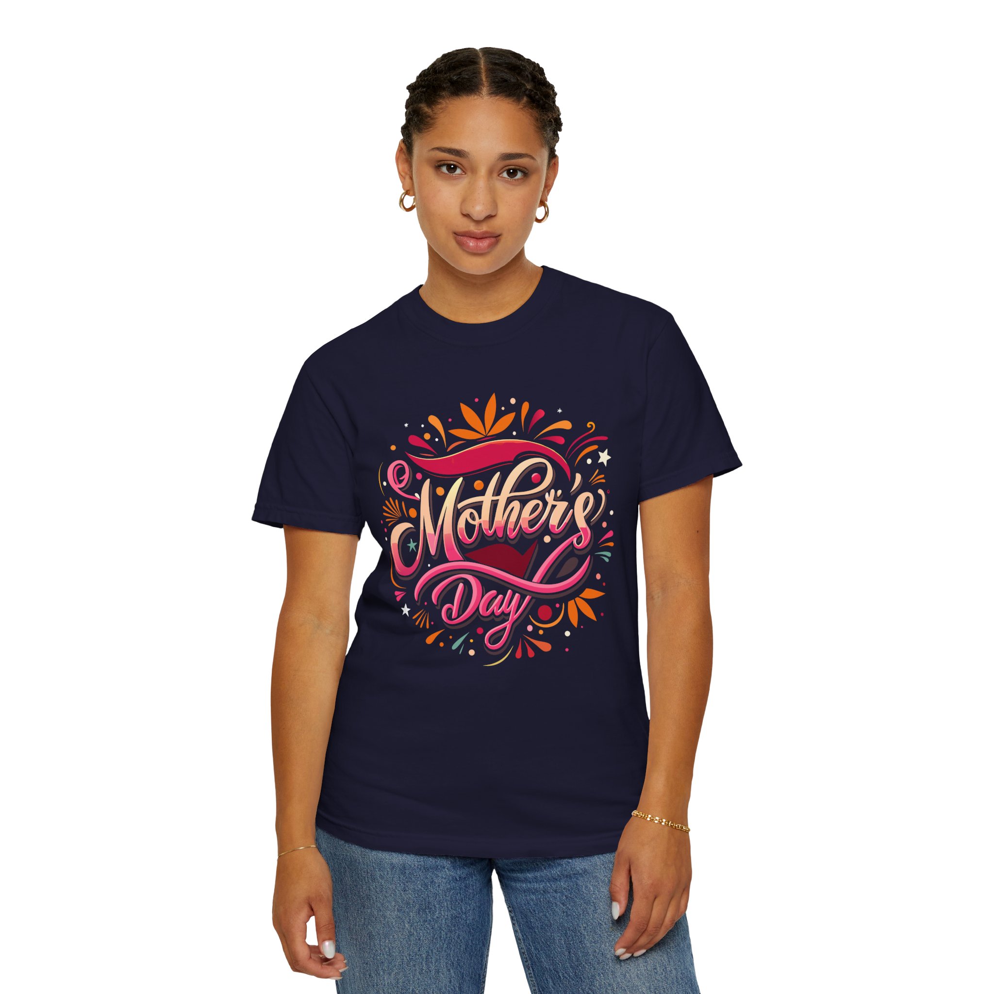 Mother's Day Garment-Dyed T-Shirt, Unisex Gift Tee, Floral Graphic Top, Casual Wear, Everyday Comfort. - Image 28