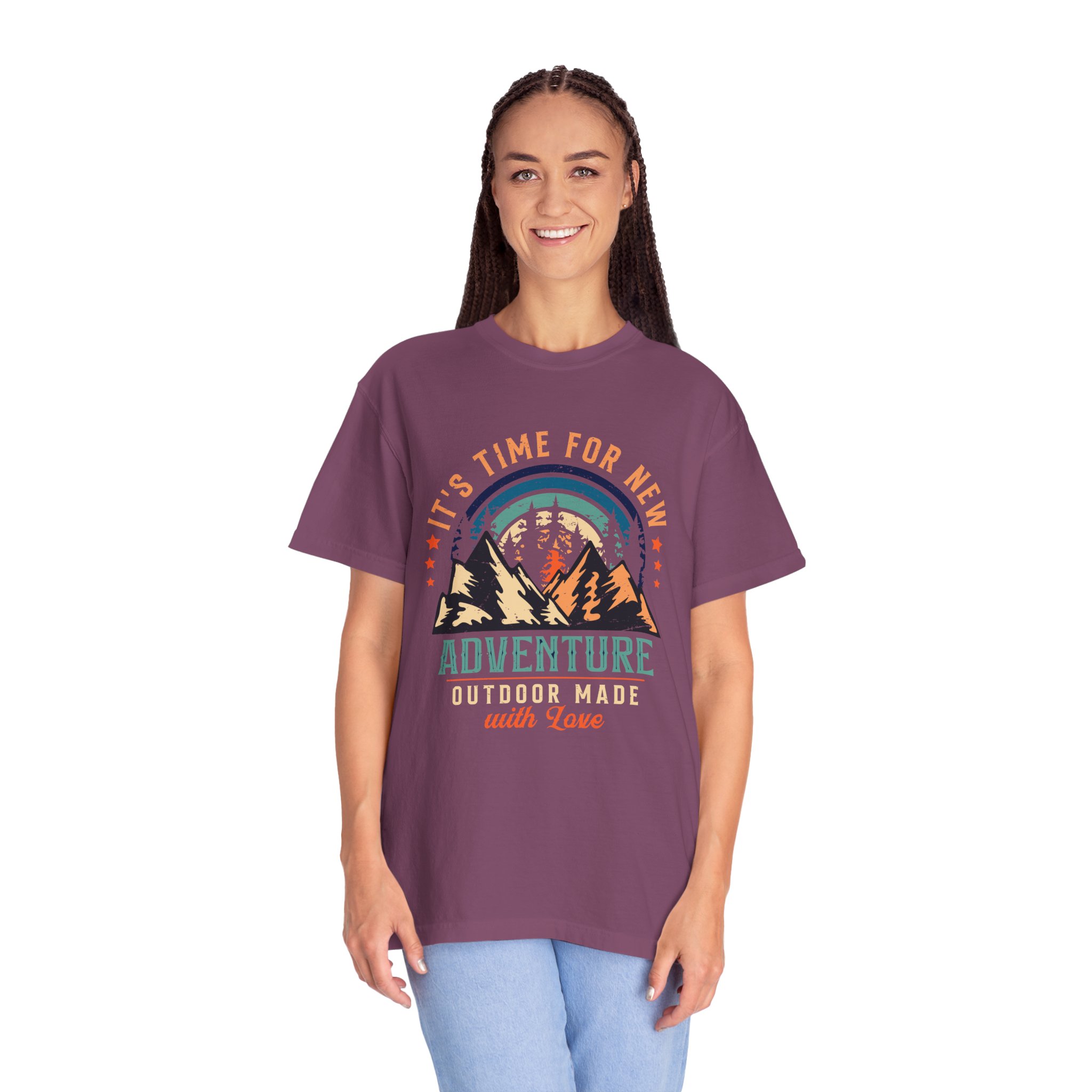 Adventure Awaits Unisex Garment-Dyed T-shirt, Perfect for Outdoor Lovers, Casual Wear, Vacation, Gifts for Adventurers. - Image 43