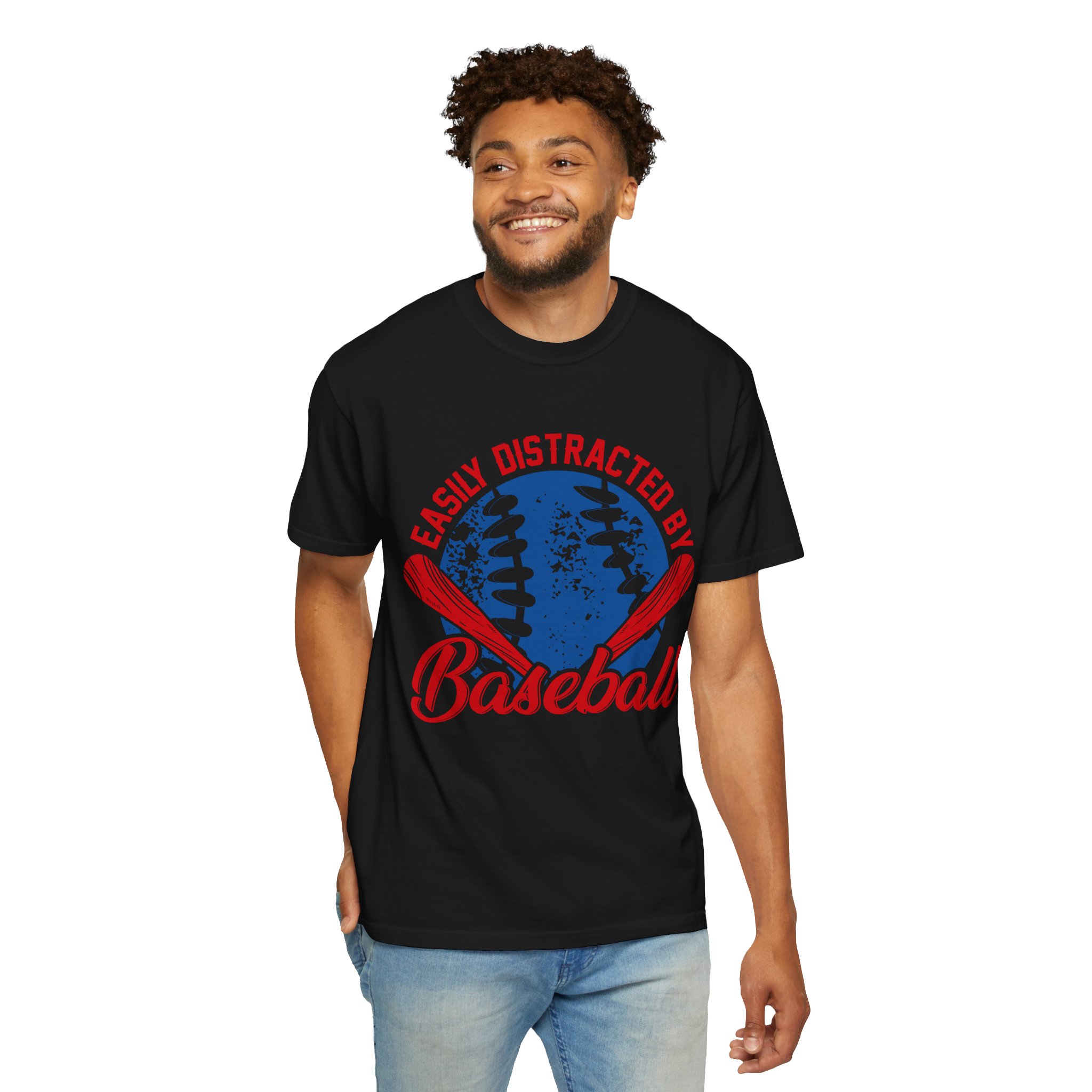 Unisex Baseball T-Shirt - Easily Distracted by Baseball, Sporty Tee, Gift for Baseball Lovers, Summer Wear, Casual Apparel. - Image 46