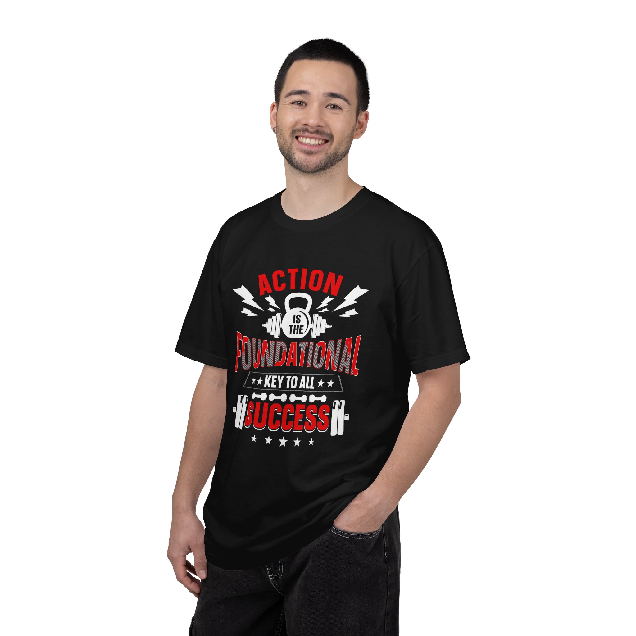 Action Is the Foundational Key to All Success T-Shirt – Motivational Fitness Graphic Tee for Discipline, Drive & Achievement. - Image 42