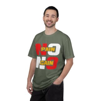 Stylish Motivational Quote T-shirt - No Pain No Gain Graphic Unisex Tee - Image 10