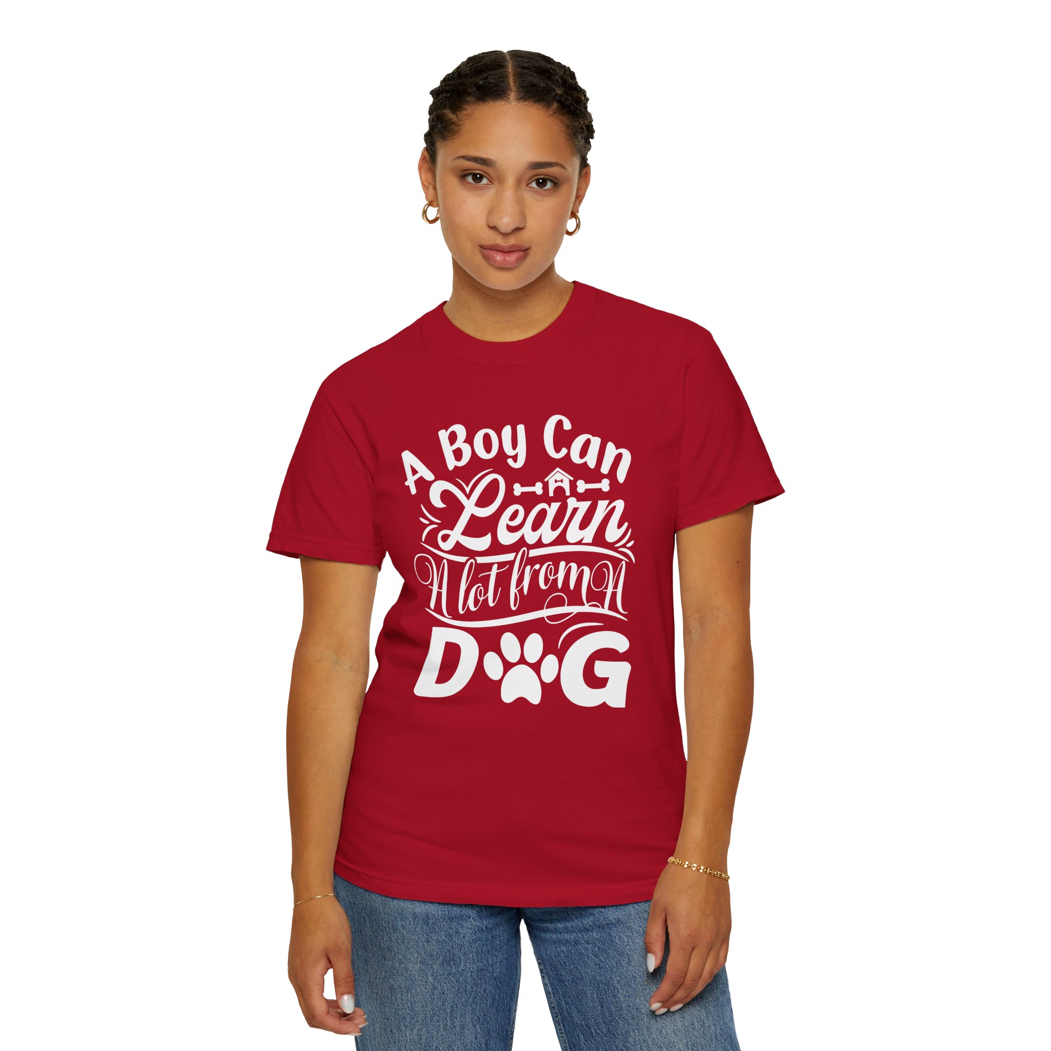 A Boy Can Learn a Lot From a Dog T-Shirt – Funny Dog Lover Tee for Boys & Dog Owners. - Image 52