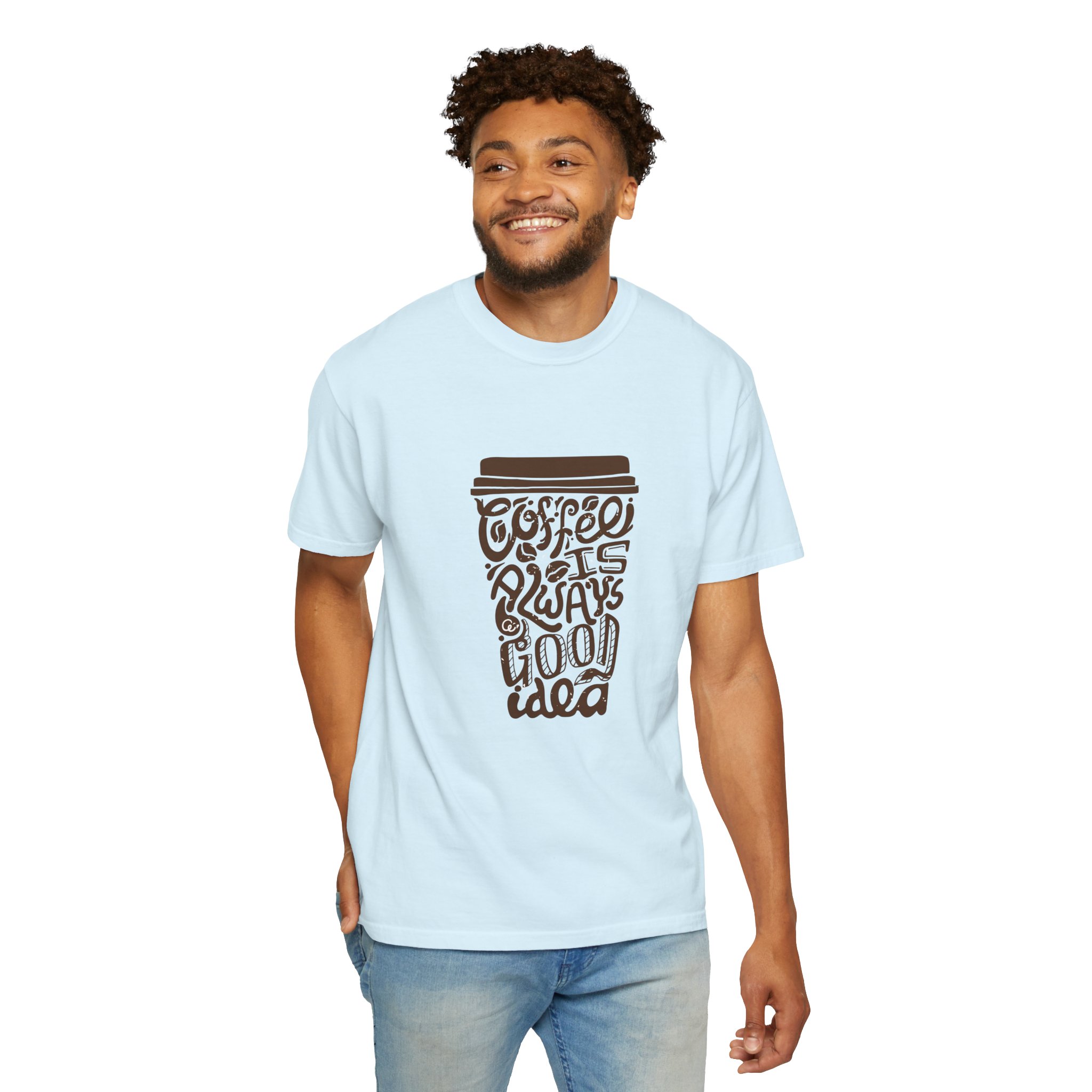 Coffee Lovers Unisex T-shirt - Soft Garment-Dyed Tee, Perfect for Everyday Wear, Coffee-Themed Gift, Unique Graphic Tee. - Image 6