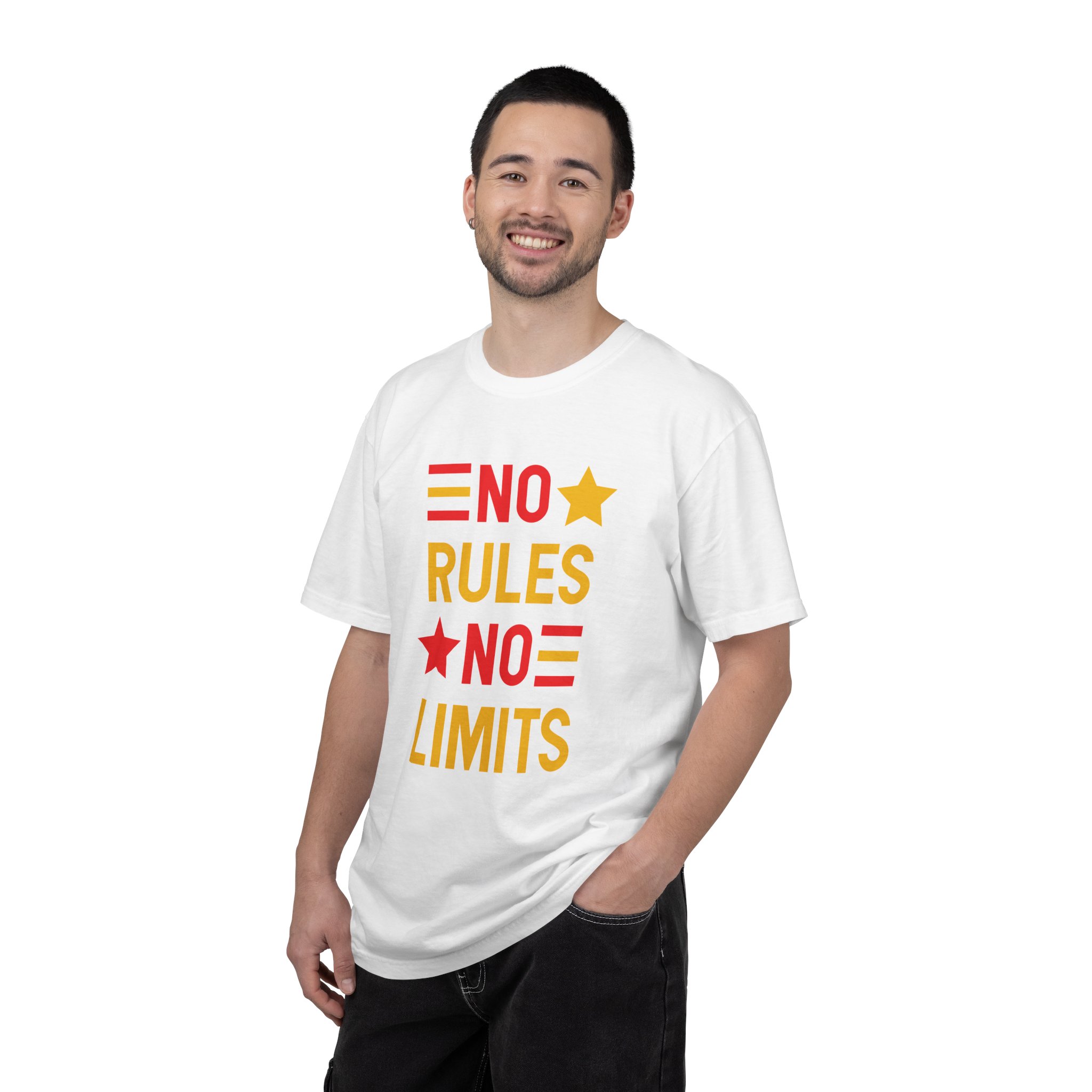 No Rules No Limits Graphic T-Shirt – Bold Retro Star Typography Tee for Streetwear Lovers & Trendy Style. - Image 10