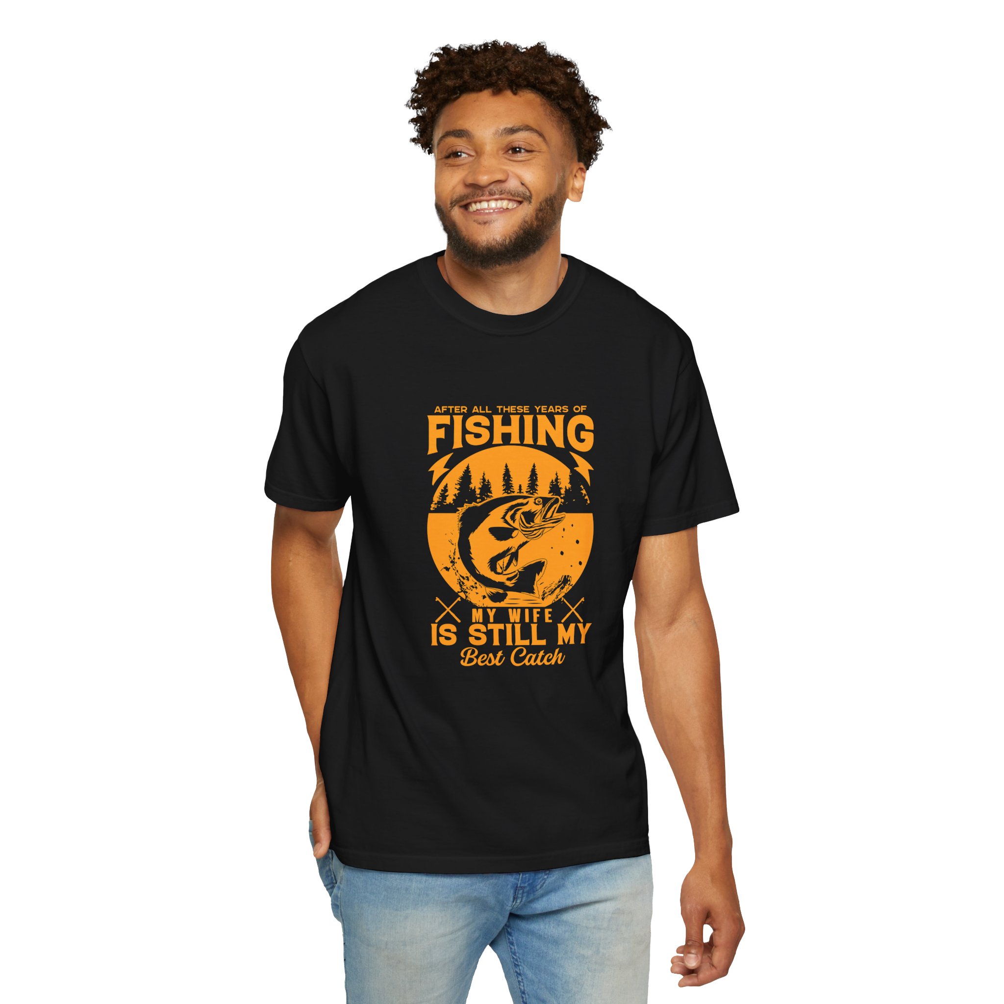 Fishing Enthusiast T-Shirt - My Wife is Still My Best Catch | Gift for Fishermen, Casual Wear, Fishing Trip. - Image 6