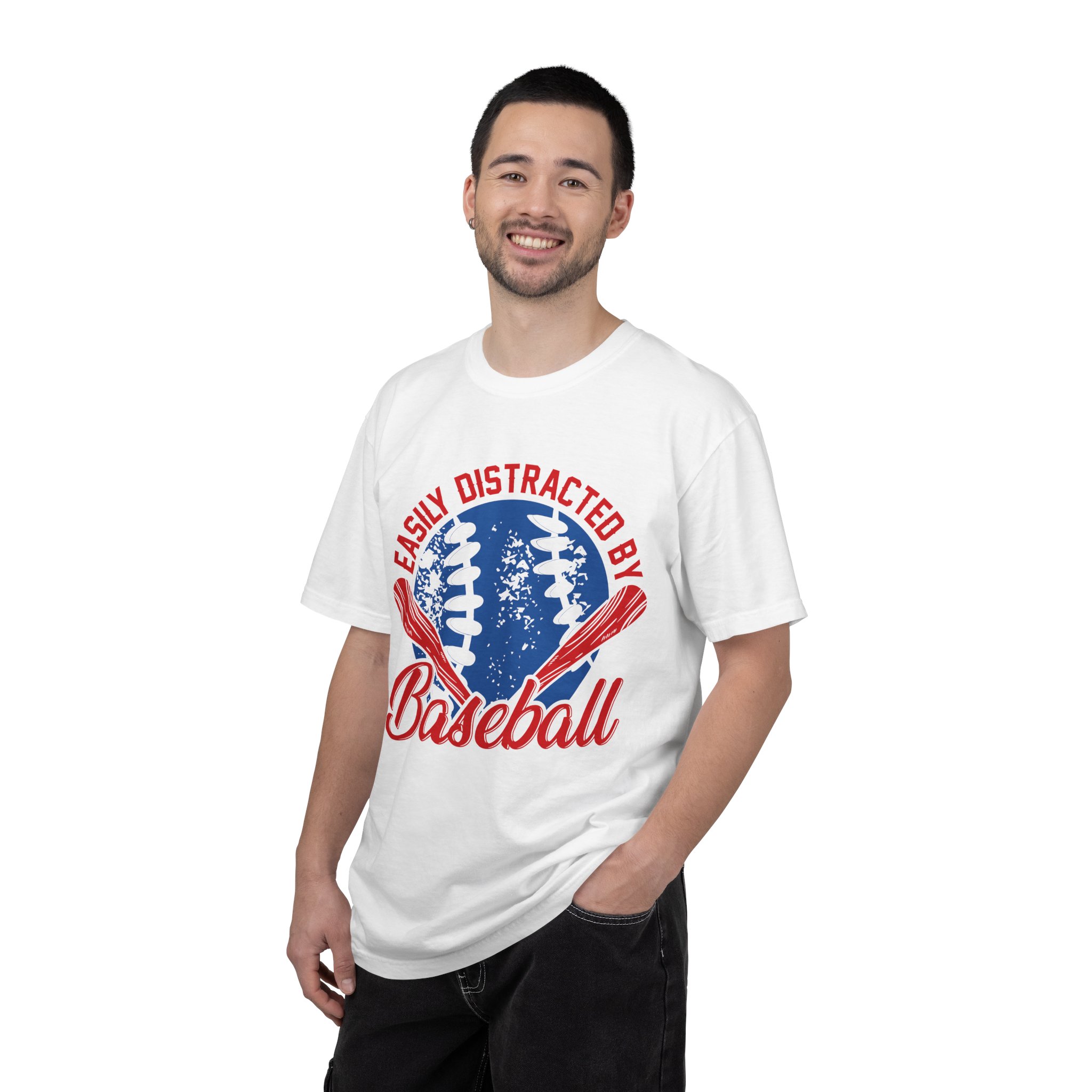 Unisex Baseball T-Shirt - Easily Distracted by Baseball, Sporty Tee, Gift for Baseball Lovers, Summer Wear, Casual Apparel. - Image 10