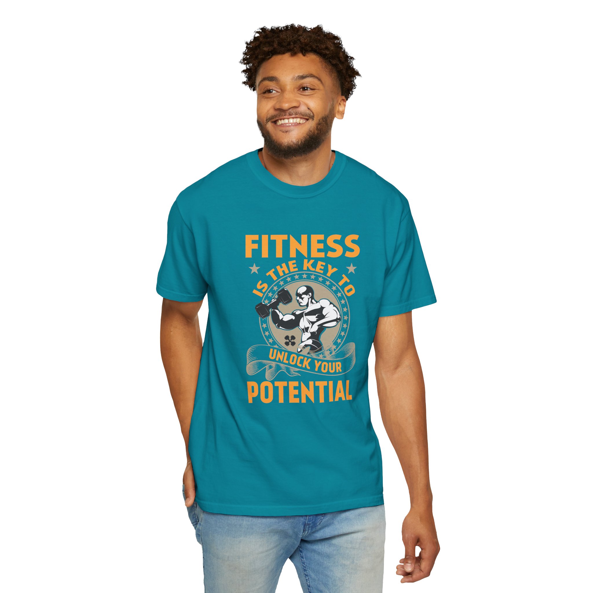Fitness Is the Key to Unlock Your Potential T-Shirt – Motivational Gym Graphic Tee for Athletes, Strength & Peak Performance. - Image 22