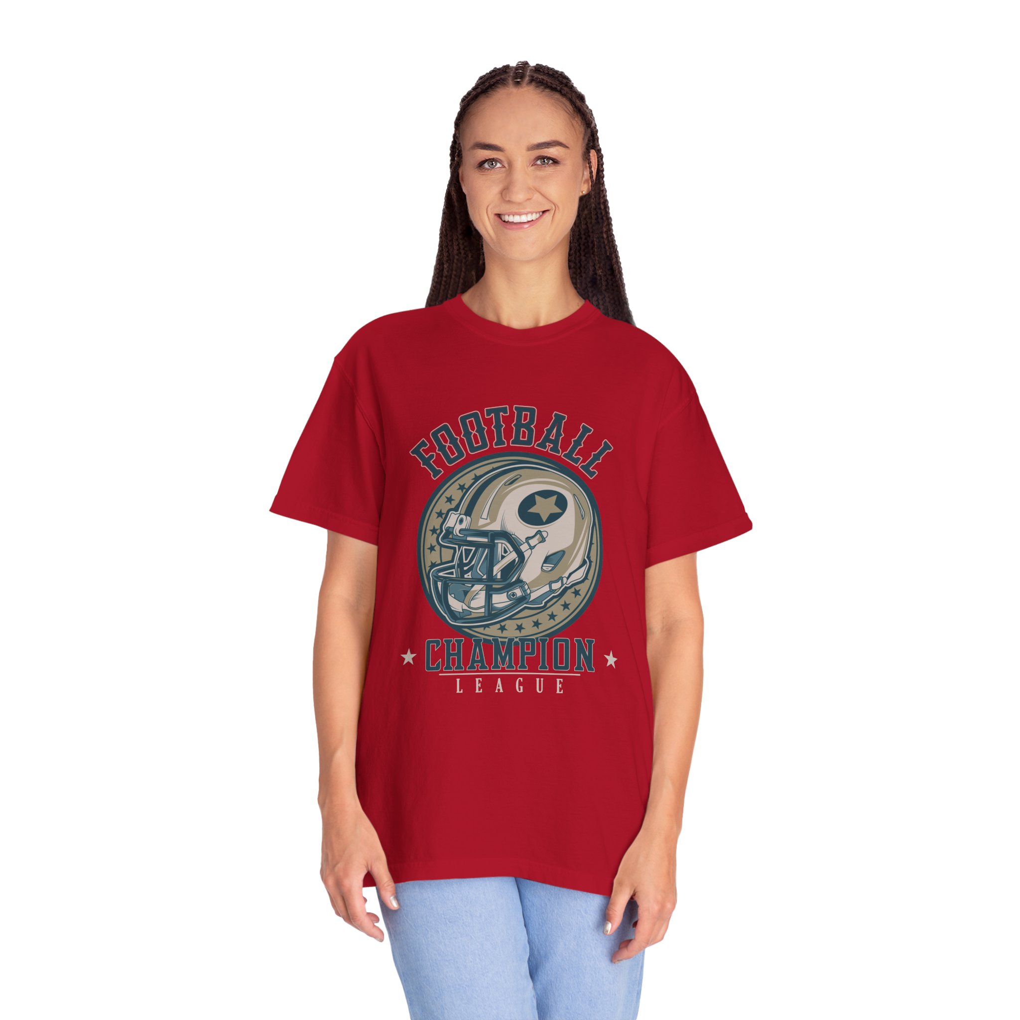 Football Champion T-Shirt, Unisex Garment-Dyed Tee for Sports Fans, Vintage Sports Apparel, Gift for Football Lovers, Casual Wear. - Image 51