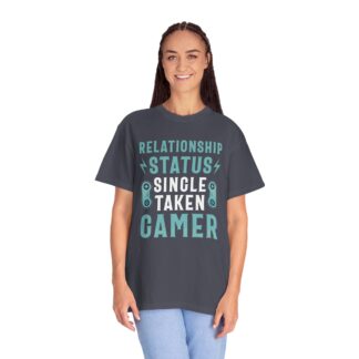 Gamer Graphic Tee for Gamers with Humor | EarnestlilyRelationship Status: Single Taken Gamer Unisex Tee - Image 35