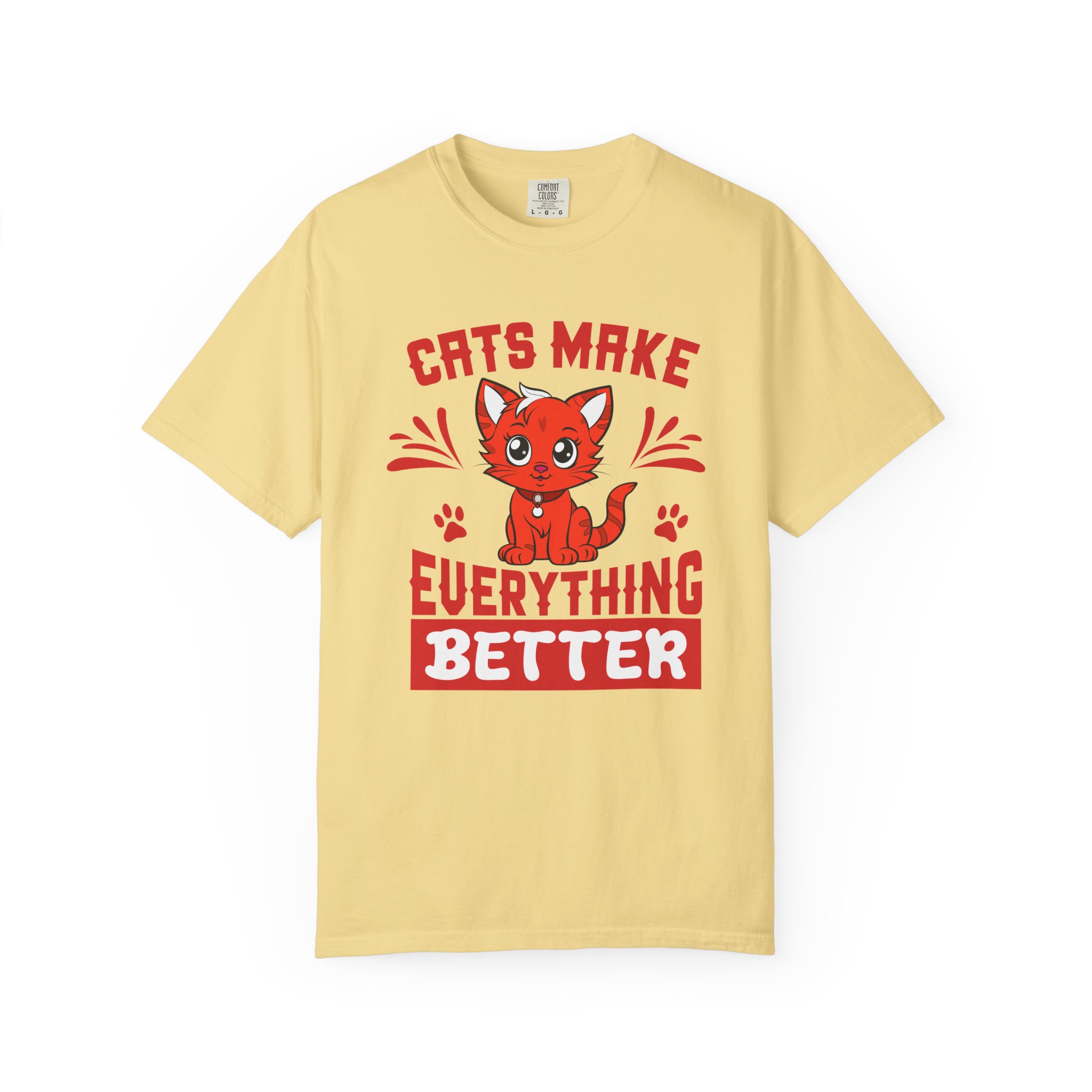 Cats Make Everything Better T-Shirt — Cute Red Kitten Graphic Tee for Cat Lovers, - Image 17