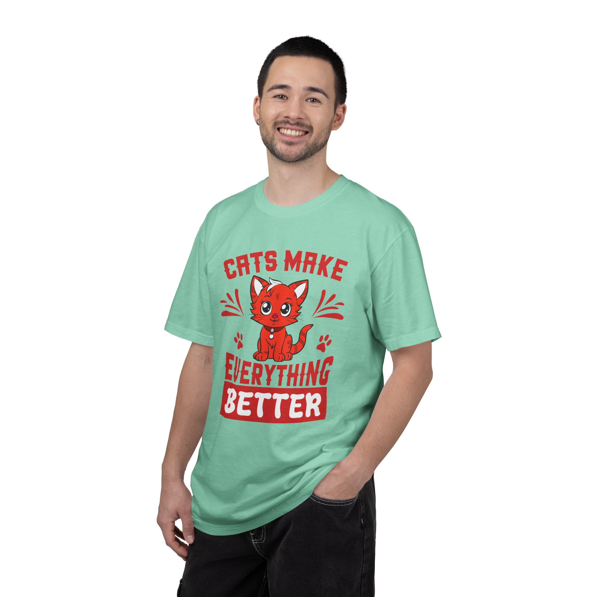 Cats Make Everything Better T-Shirt — Cute Red Kitten Graphic Tee for Cat Lovers, - Image 26