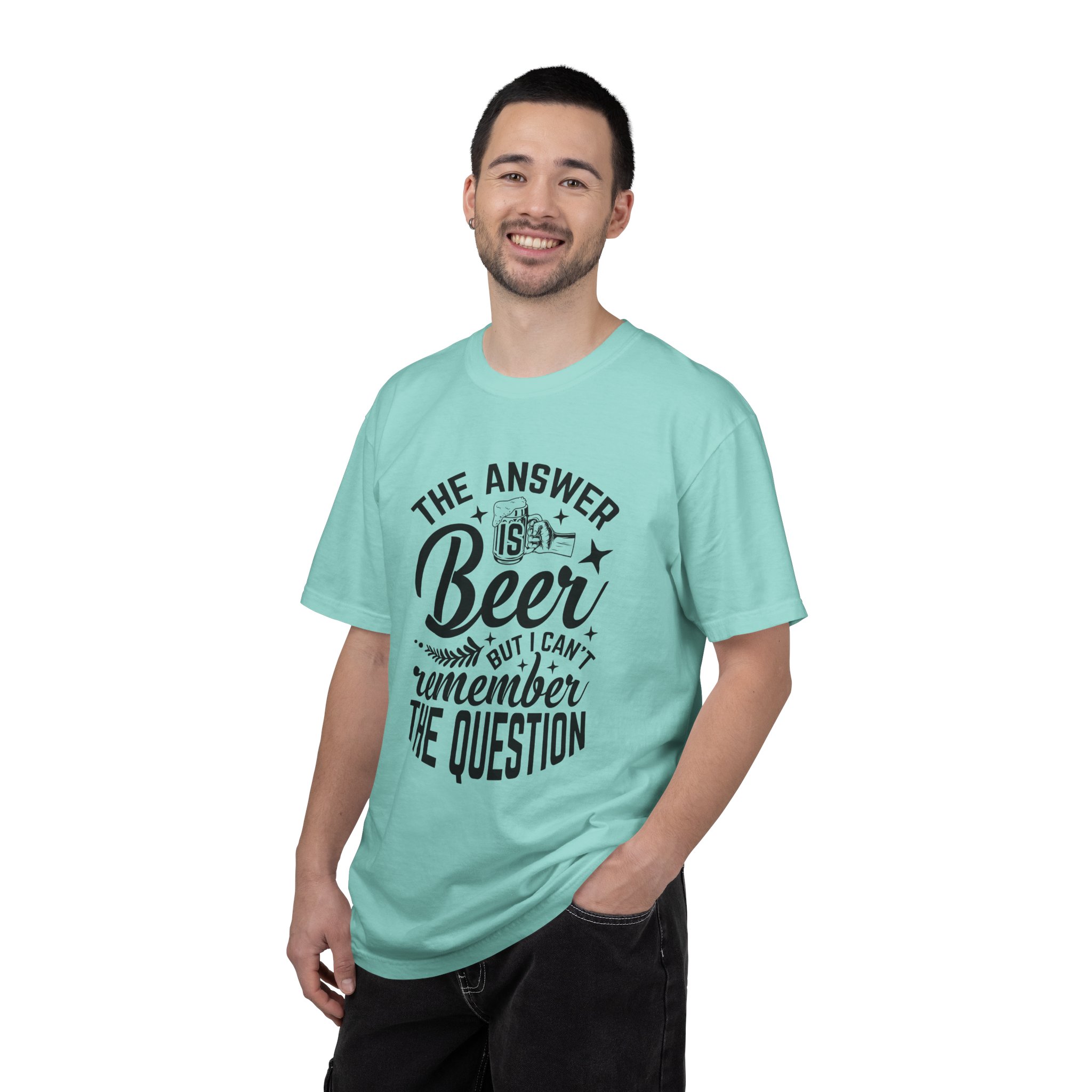 Funny Beer T-Shirt, The Answer is Beer Graphic Tee, Unisex Casual Wear, Gift for Beer Lovers, Birthday Present, Humor Clothing. - Image 2