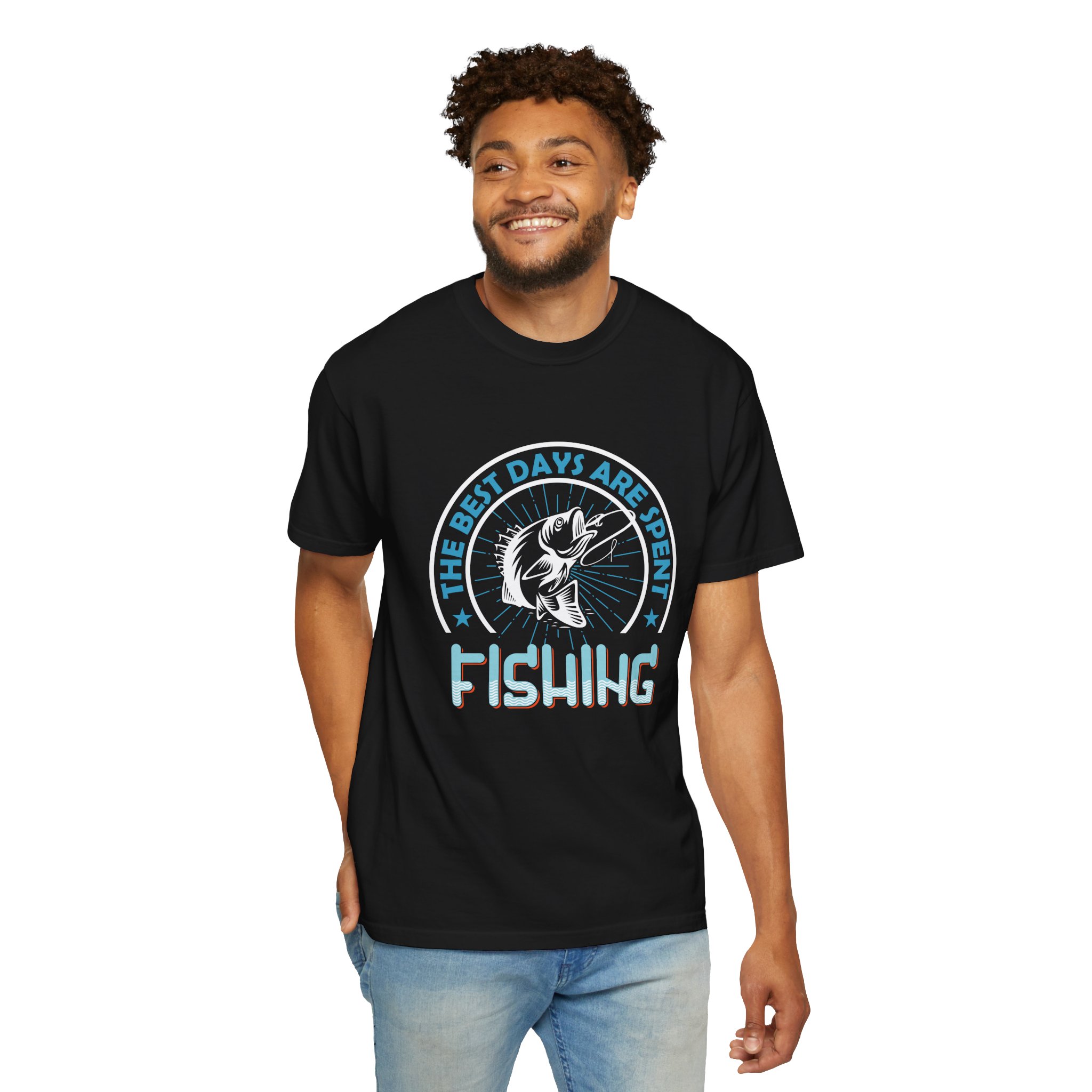 Fishing Enthusiast Garment-Dyed T-Shirt, Casual Wear, Gift for Dad, Outdoor Apparel, Eco-Friendly Fishing Shirt, Summer Fashion. - Image 22