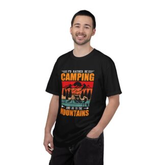 “I’d Rather Be Camping and Go to the Mountains” T-Shirt – Retro Outdoor Graphic Tee for Nature Lovers, Fun Adventure Wear & Perfect Gift Giving. - Image 2