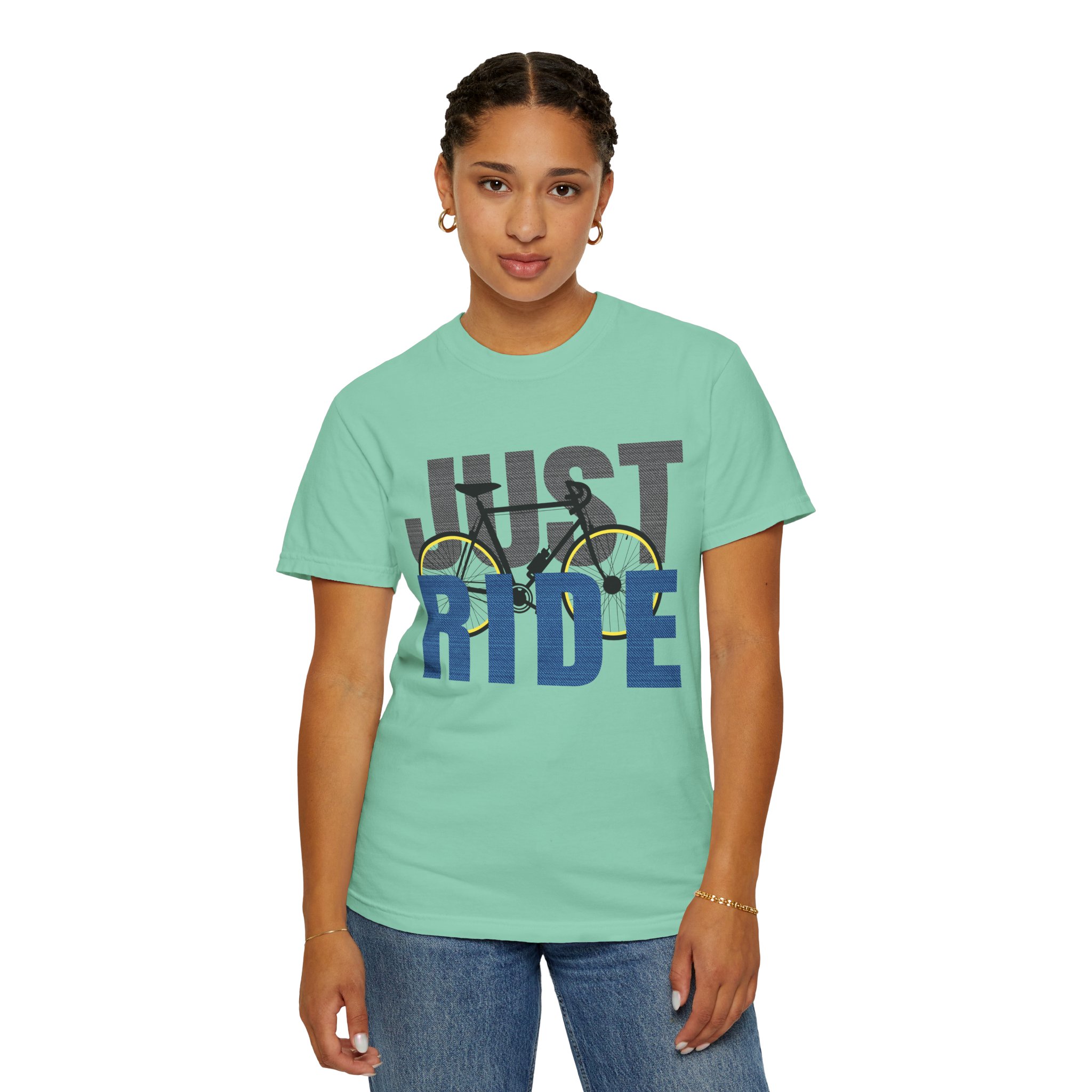 Unisex Cycling T-shirt, Just Ride Graphic Tee, Sporty Casual Wear, Cycling Gift, Active Lifestyle Apparel, Bike Lover Shirt. - Image 28